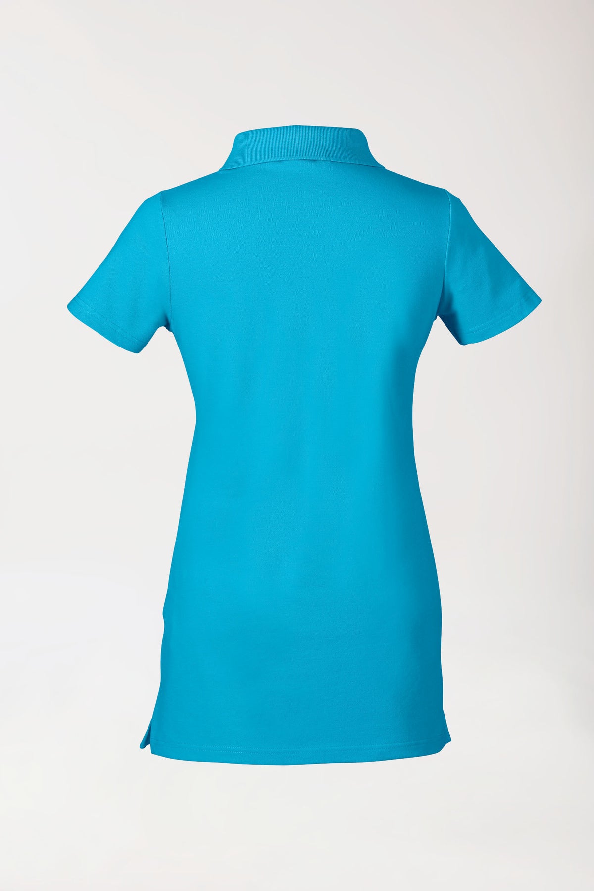 Stretch longshirt dames - polokraag turquoise