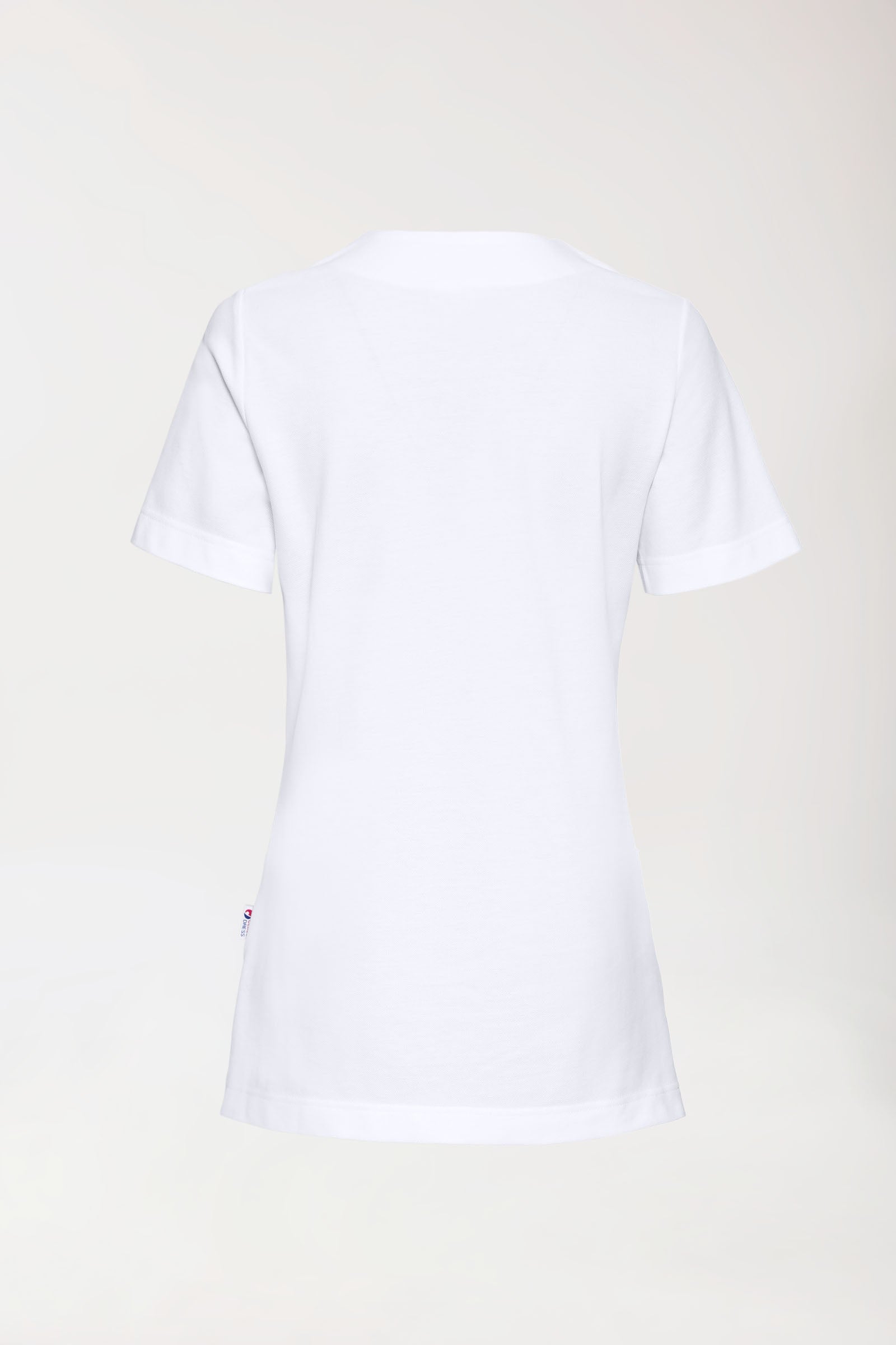 Piqué long-shirt dames - V-hals wit