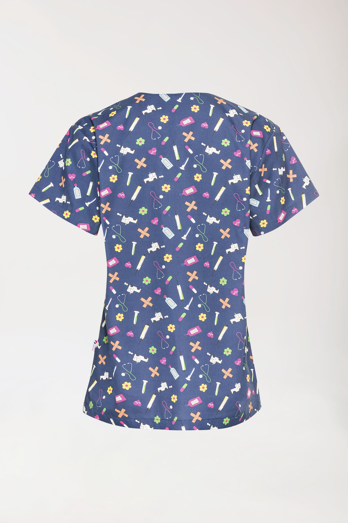 Lichte oversteektuniek - all-over print navy/bont