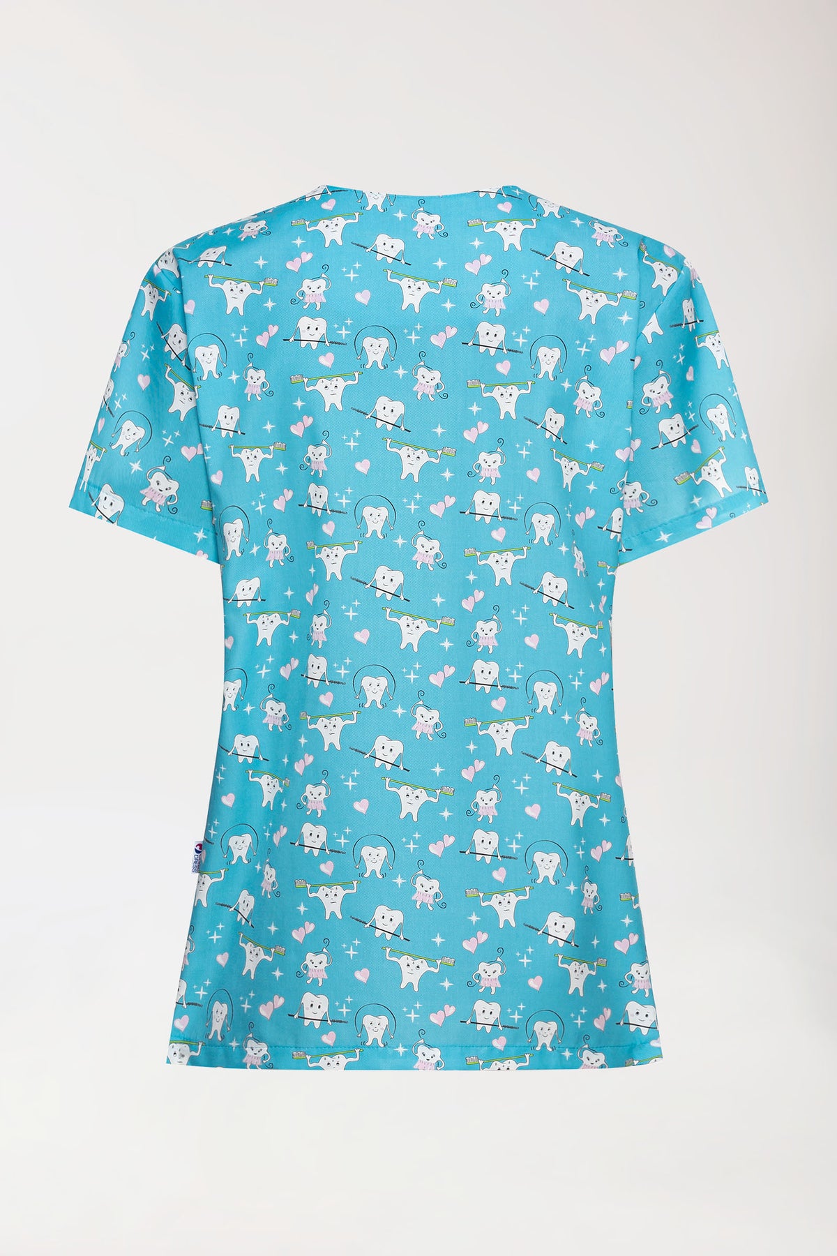 Lichte oversteektuniek - all-over print turquoise/wit/rose