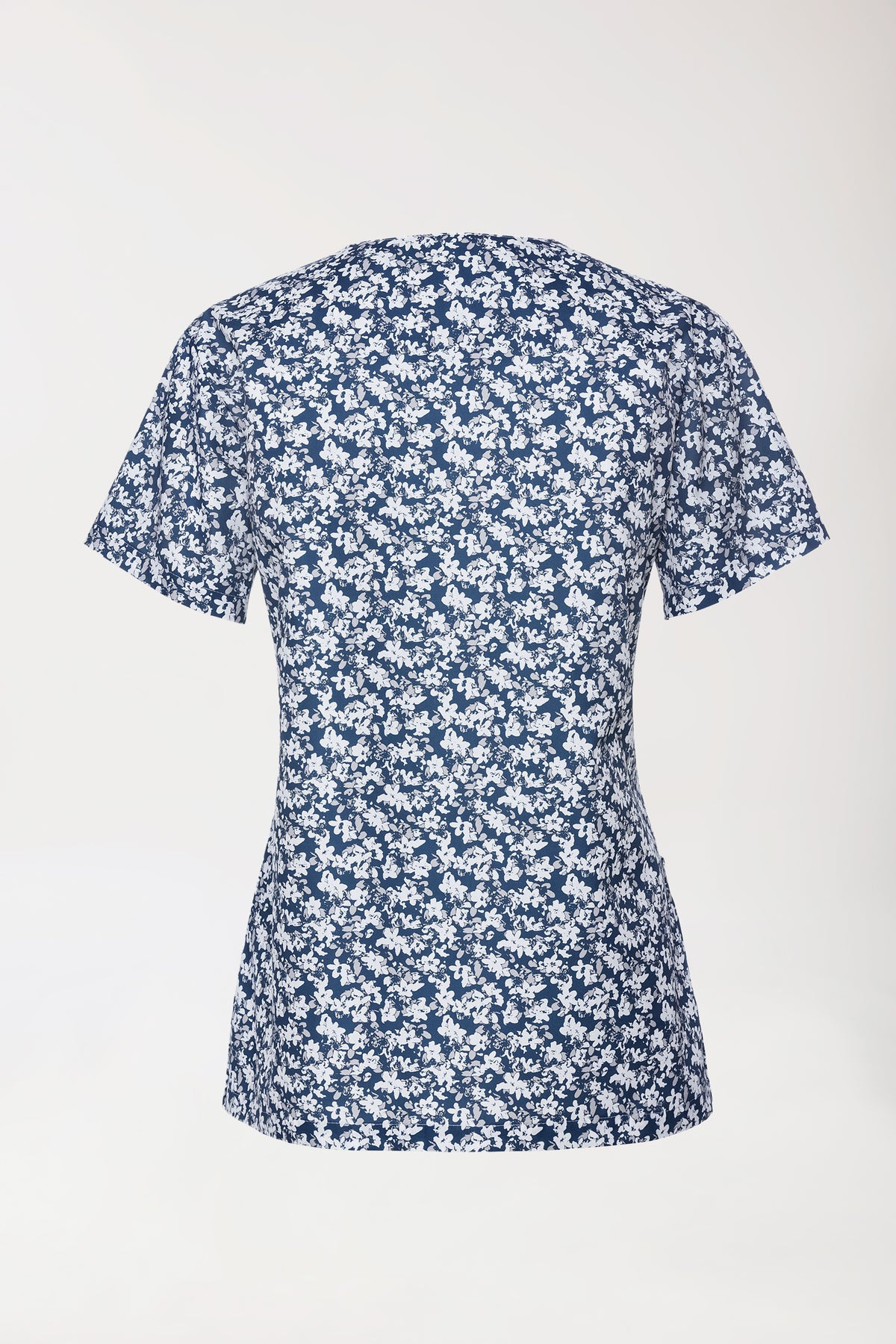 Lichte oversteektuniek - all-over print wit/blauw/grijs
