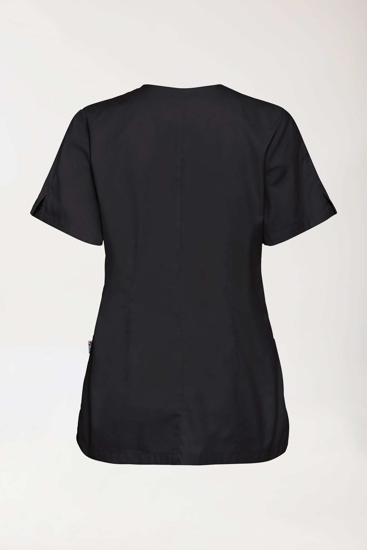 CORE oversteektuniek dames curved fit - met drukknopen zwart, Achterzijde view