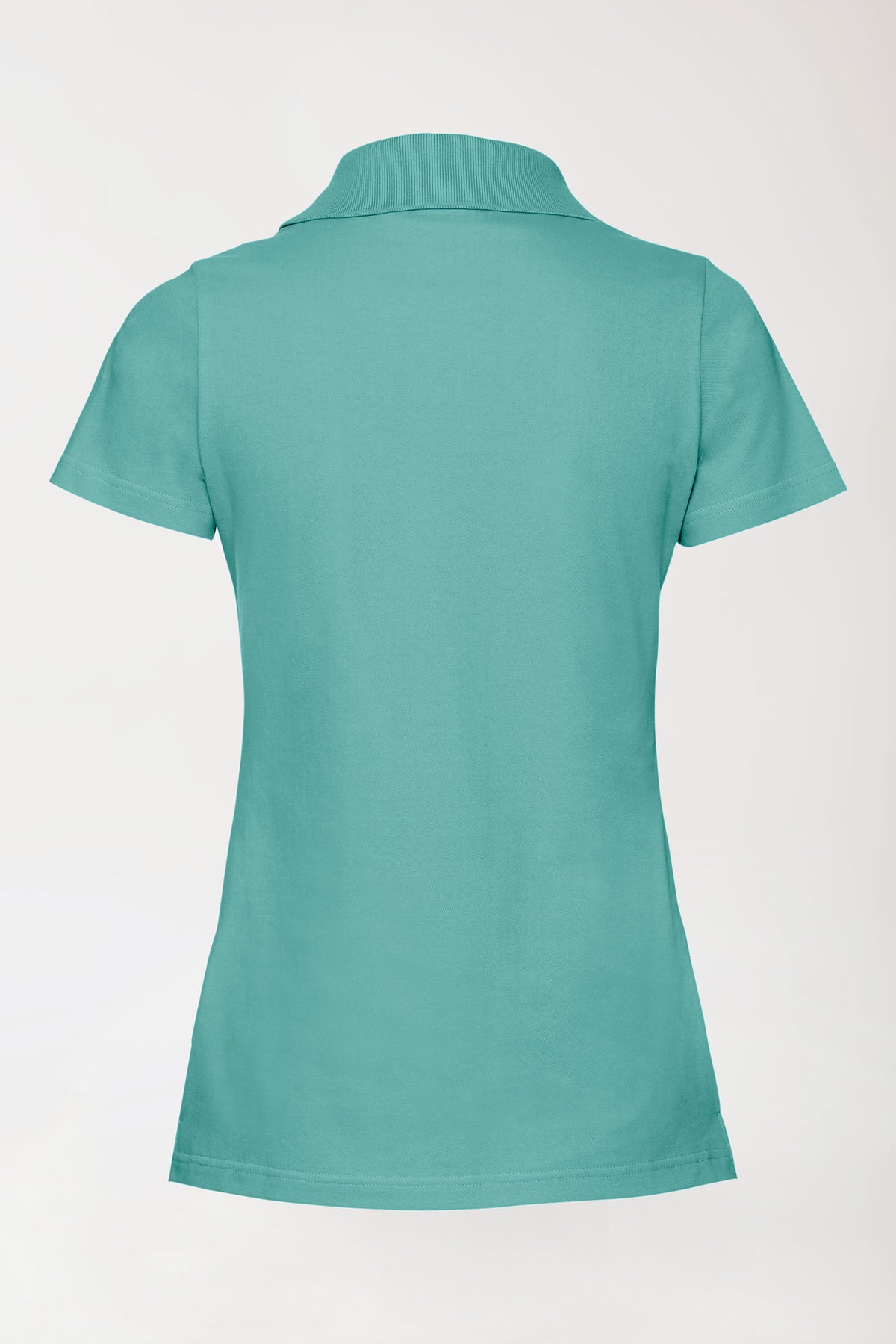 Stretch shirt dames - polokraag aqua green, Achterzijde view