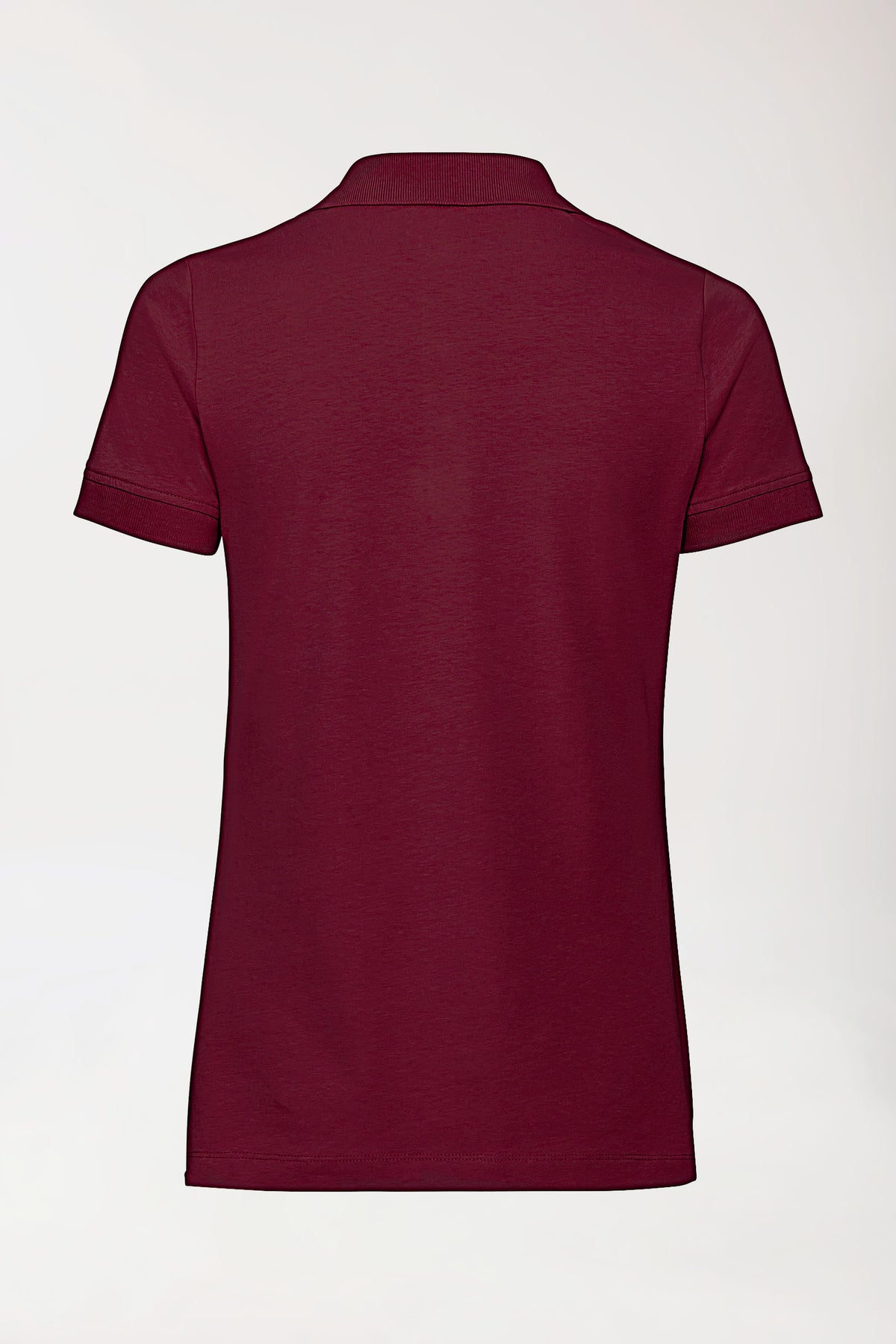 Stretch shirt dames - polokraag-knoopsluiting bordeaux