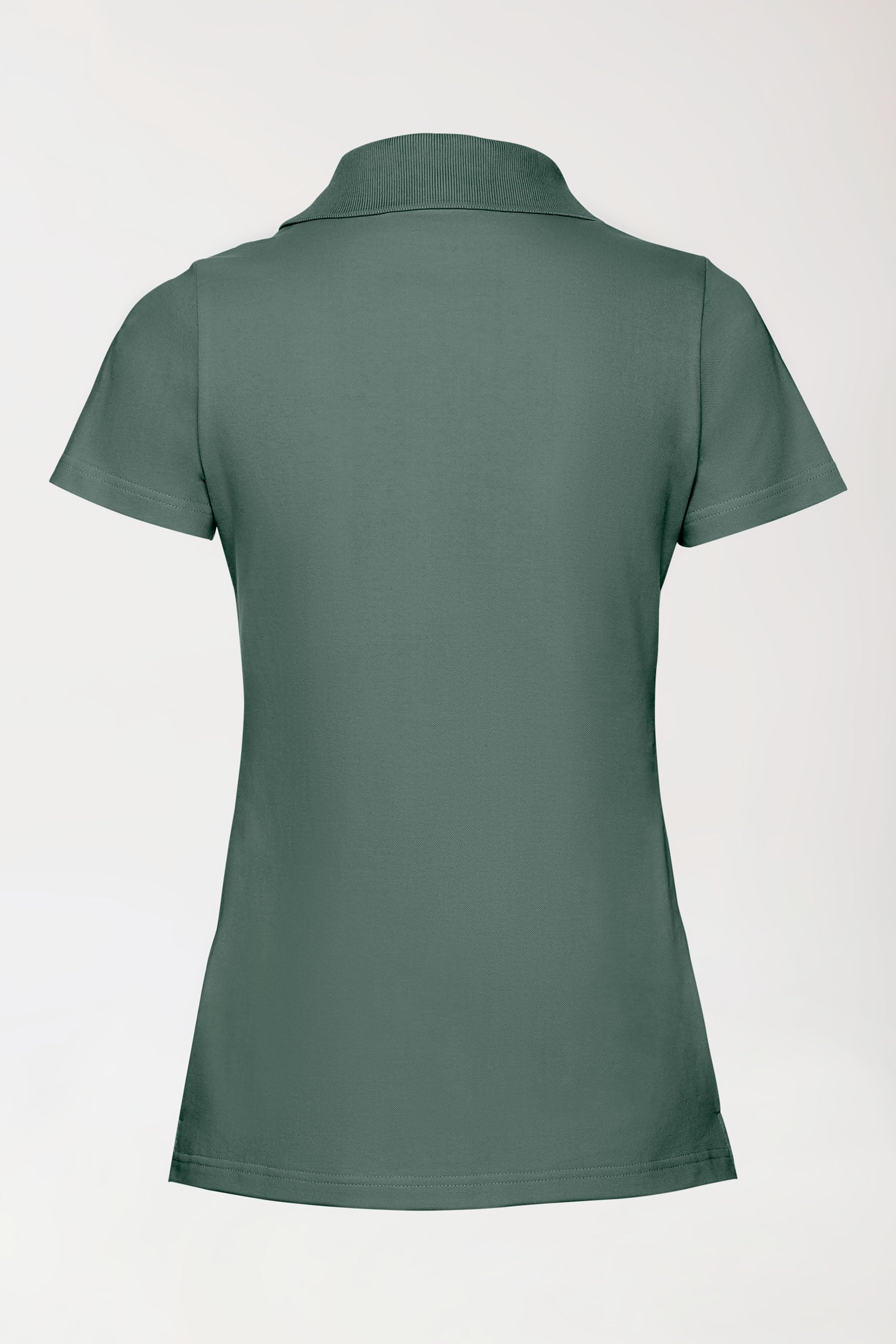 Stretch shirt dames - polokraag donkergroen, Achterzijde view
