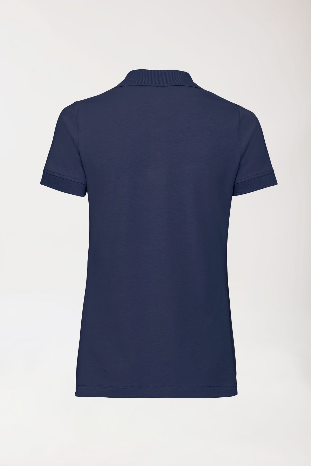 Stretch shirt dames - polokraag-knoopsluiting navy, Achterzijde view