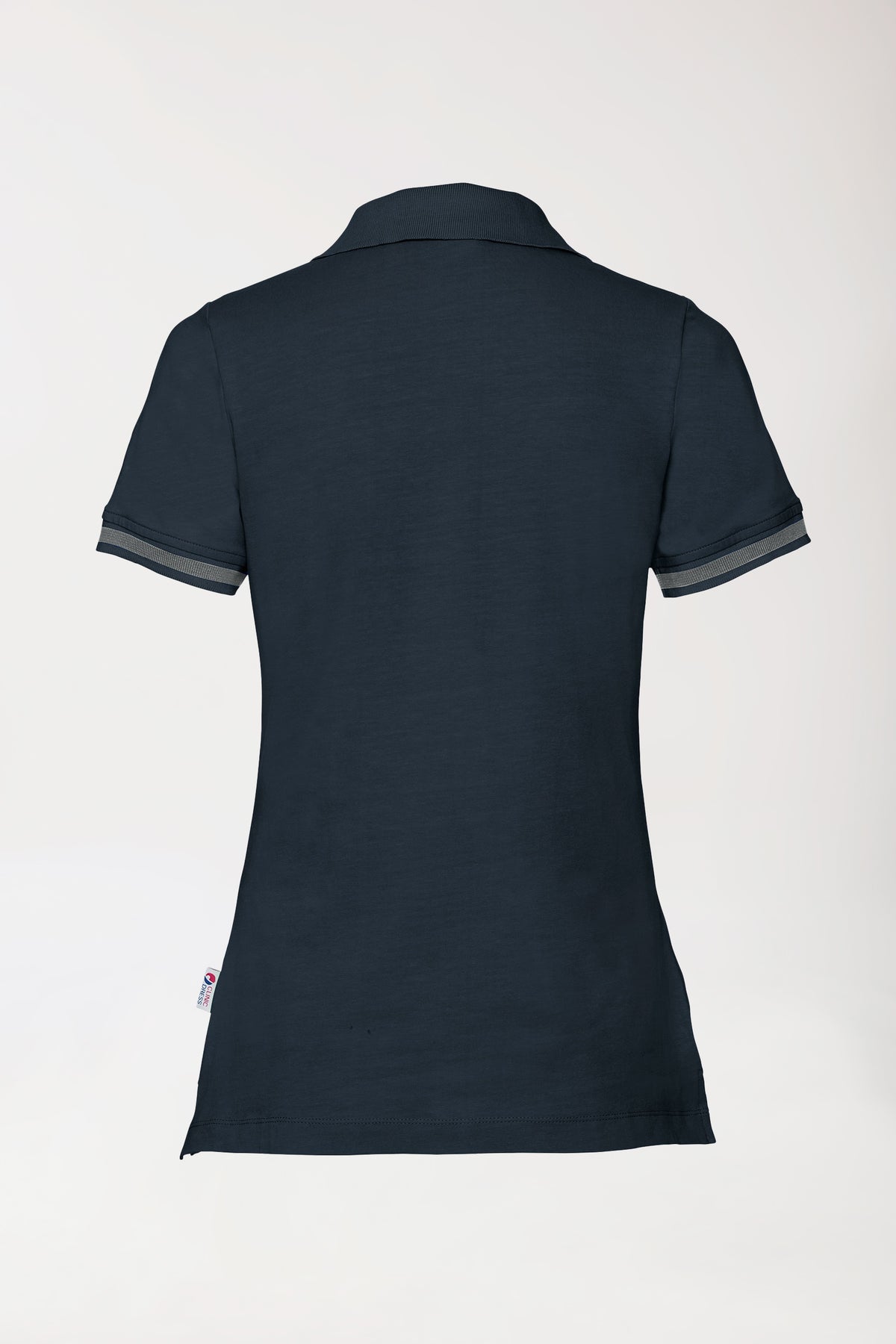 Stretch shirt dames - polokraag navy/donkergrijs melange