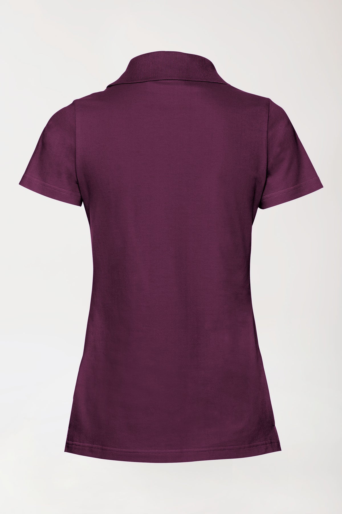 Stretch shirt dames - polokraag pruimen