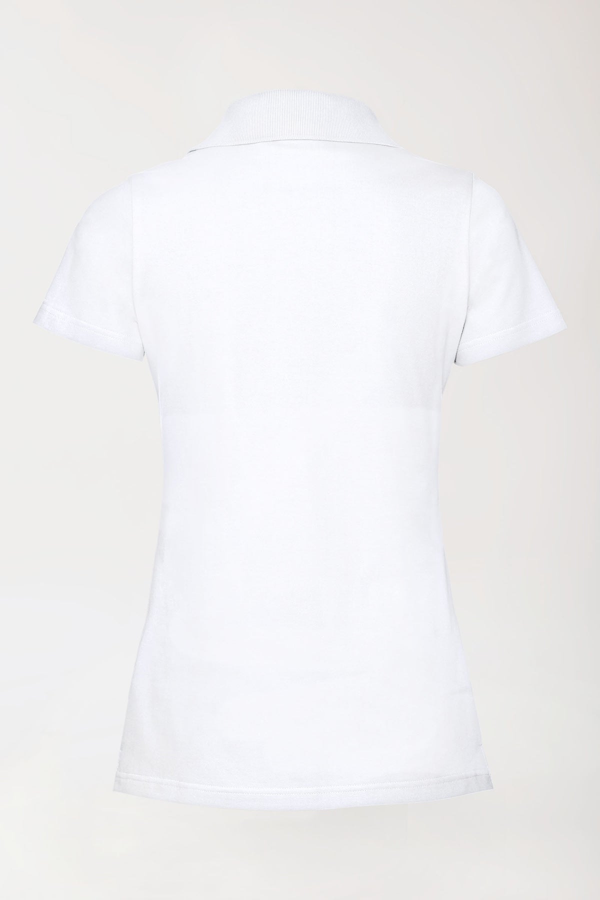 Stretch shirt dames - polokraag wit