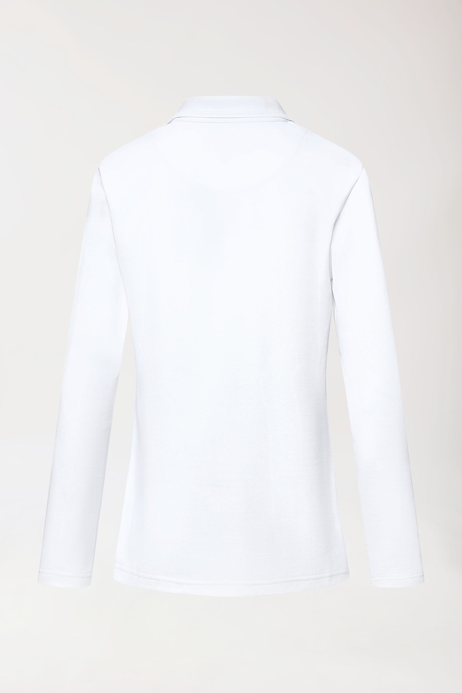 COMFY FLEX stretch longsleeve dames double face piqué - polokraag wit