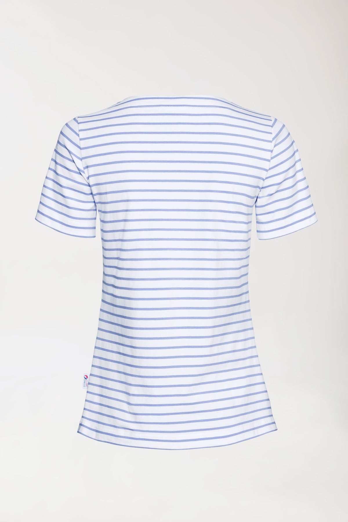 Shirt dames - 1/2 mouw wit/blauw