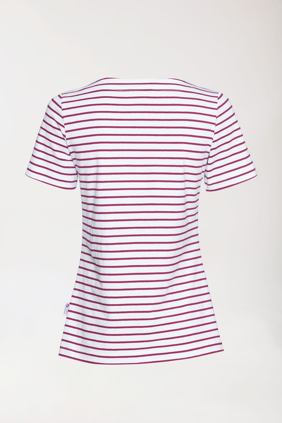 Shirt dames - 1/2 mouw wit/bordeaux, Achterzijde view