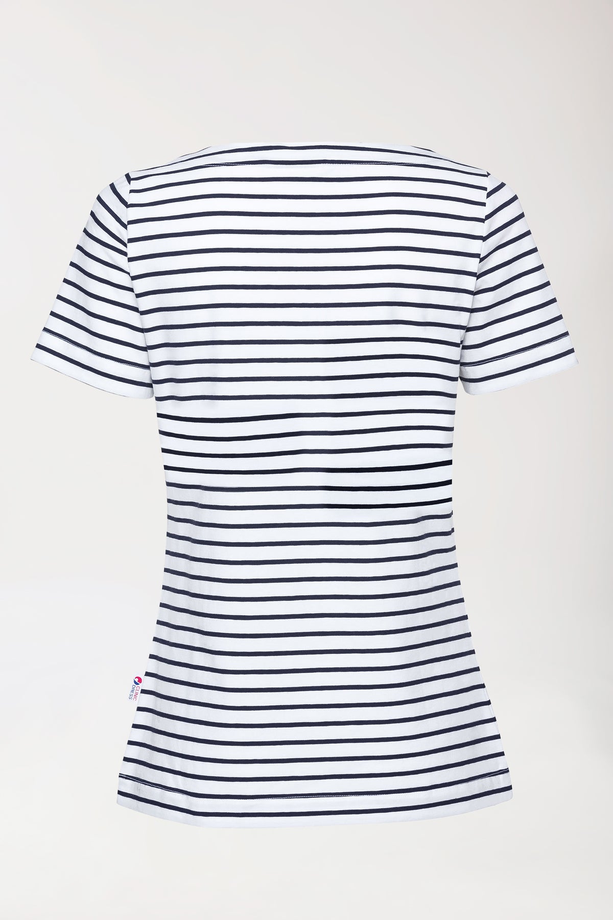 Shirt dames - 1/2 mouw wit/navy, Achterzijde view