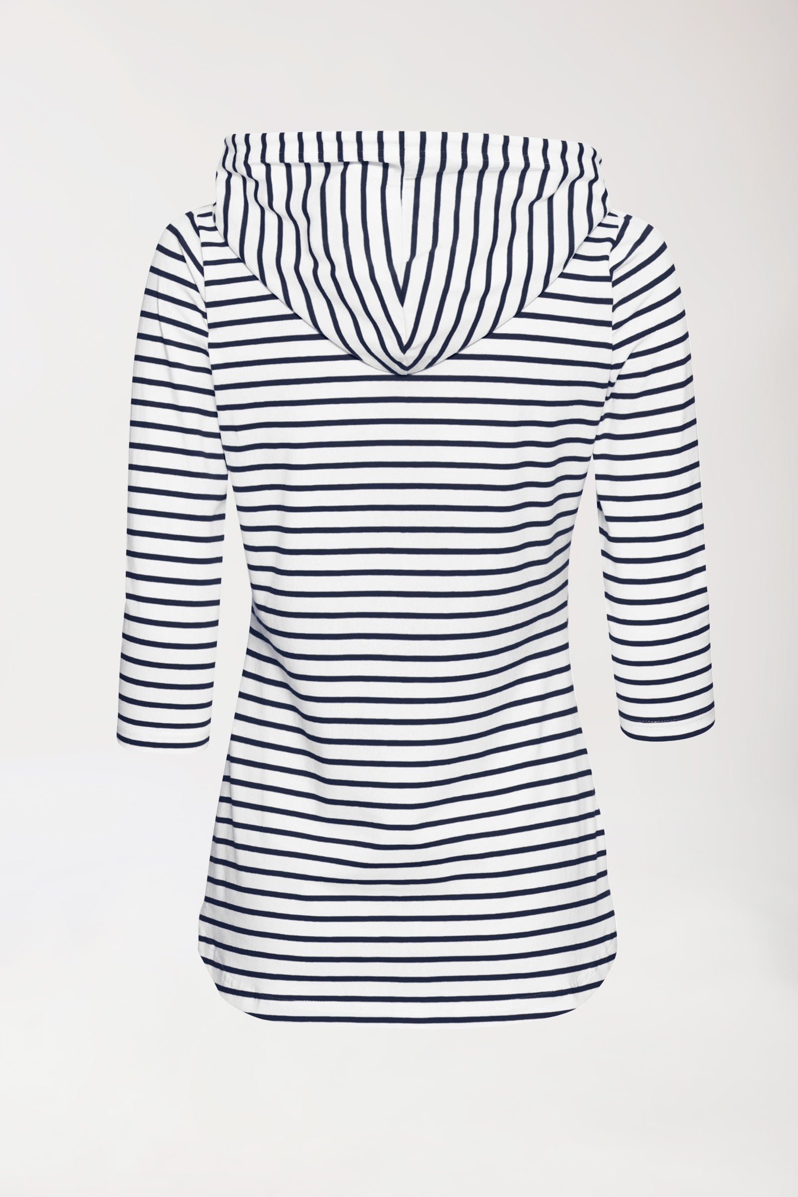 Capuchon shirt dames - 3/4 mouwen wit/navy