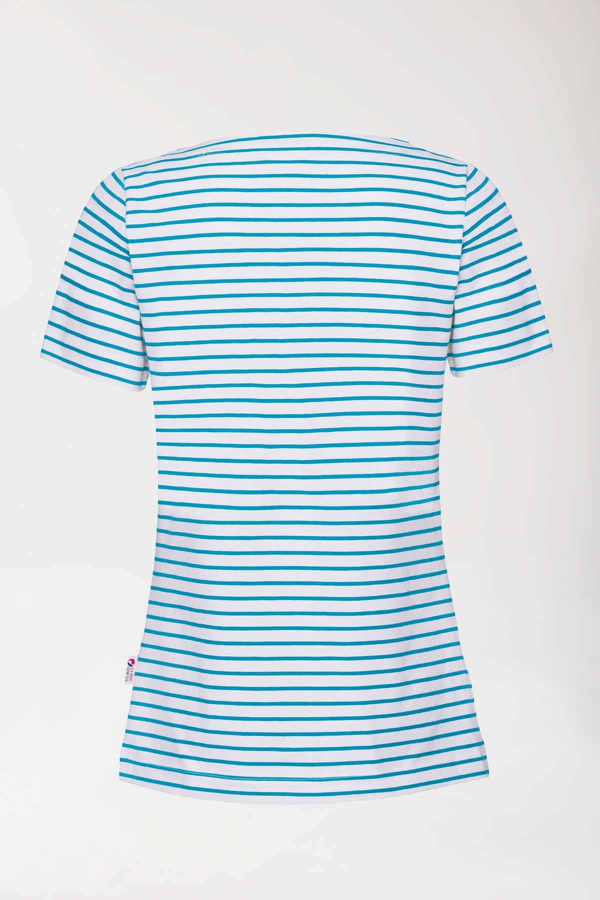 Shirt dames - 1/2 mouw wit/turquoise