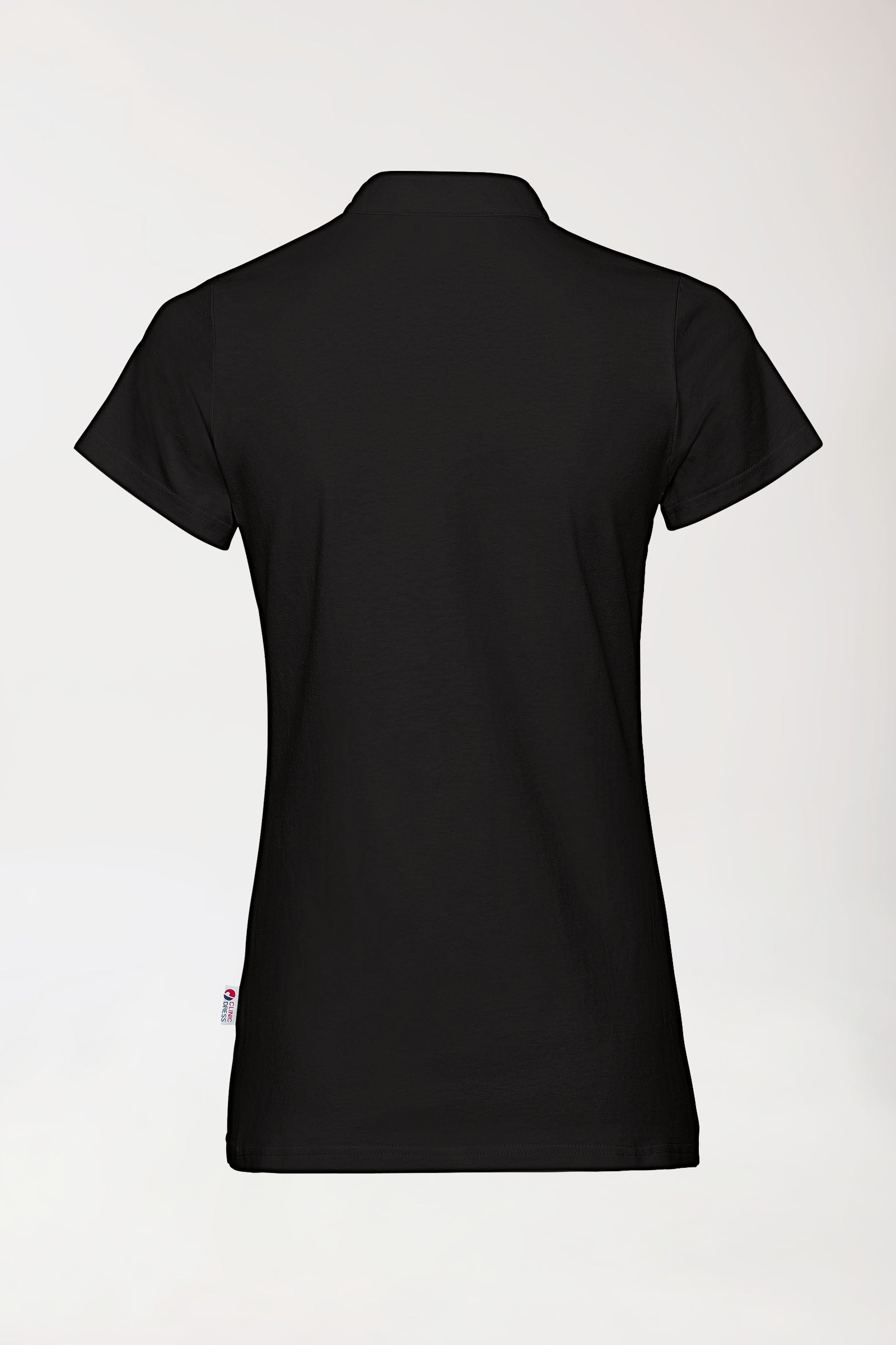 Stretch shirt dames - opstaande kraag zwart