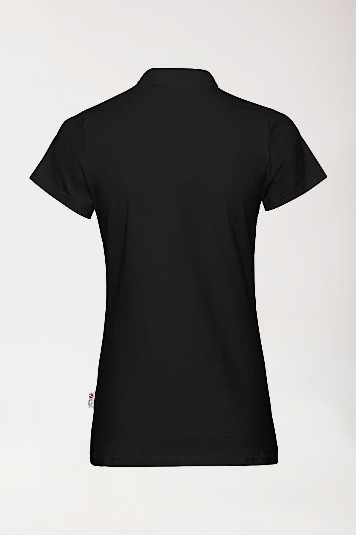 Stretch shirt dames - opstaande kraag zwart, Achterzijde view