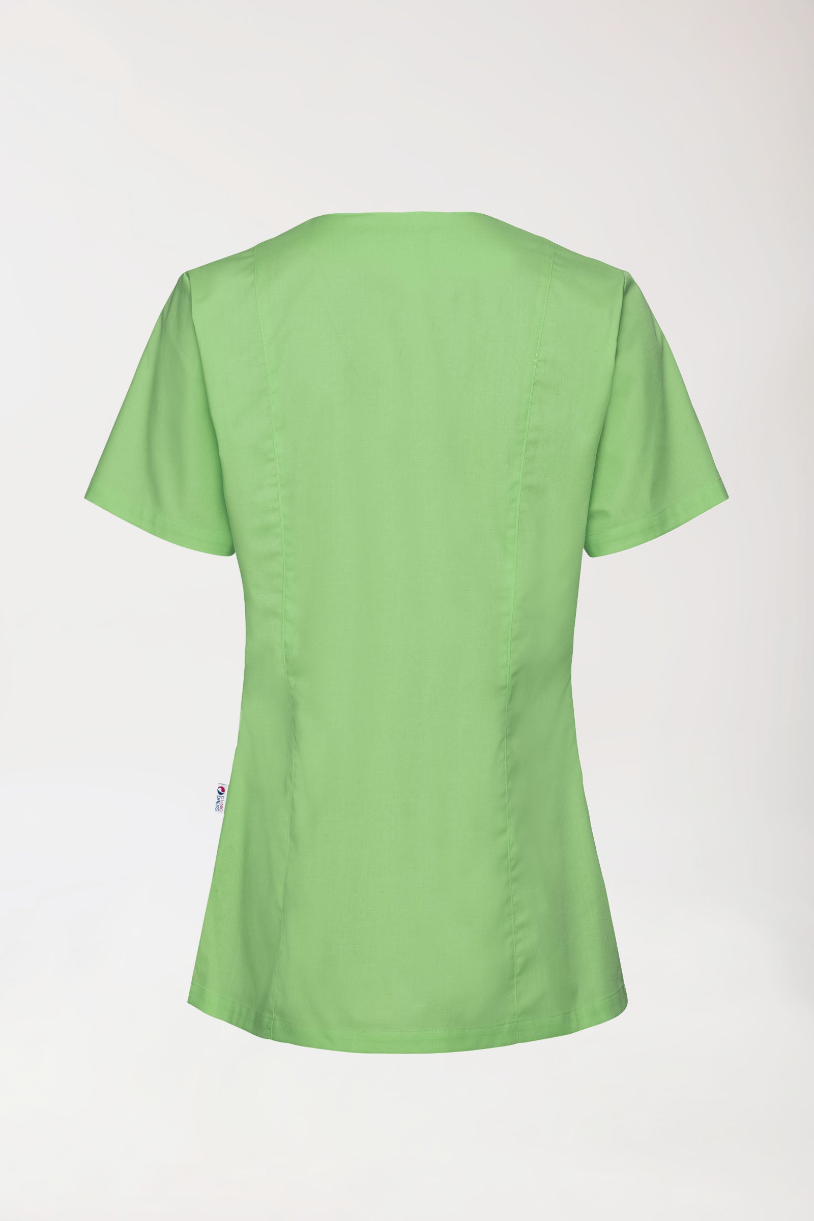 Stretch tuniek dames - met knoopluiting appelgroen, Achterzijde view