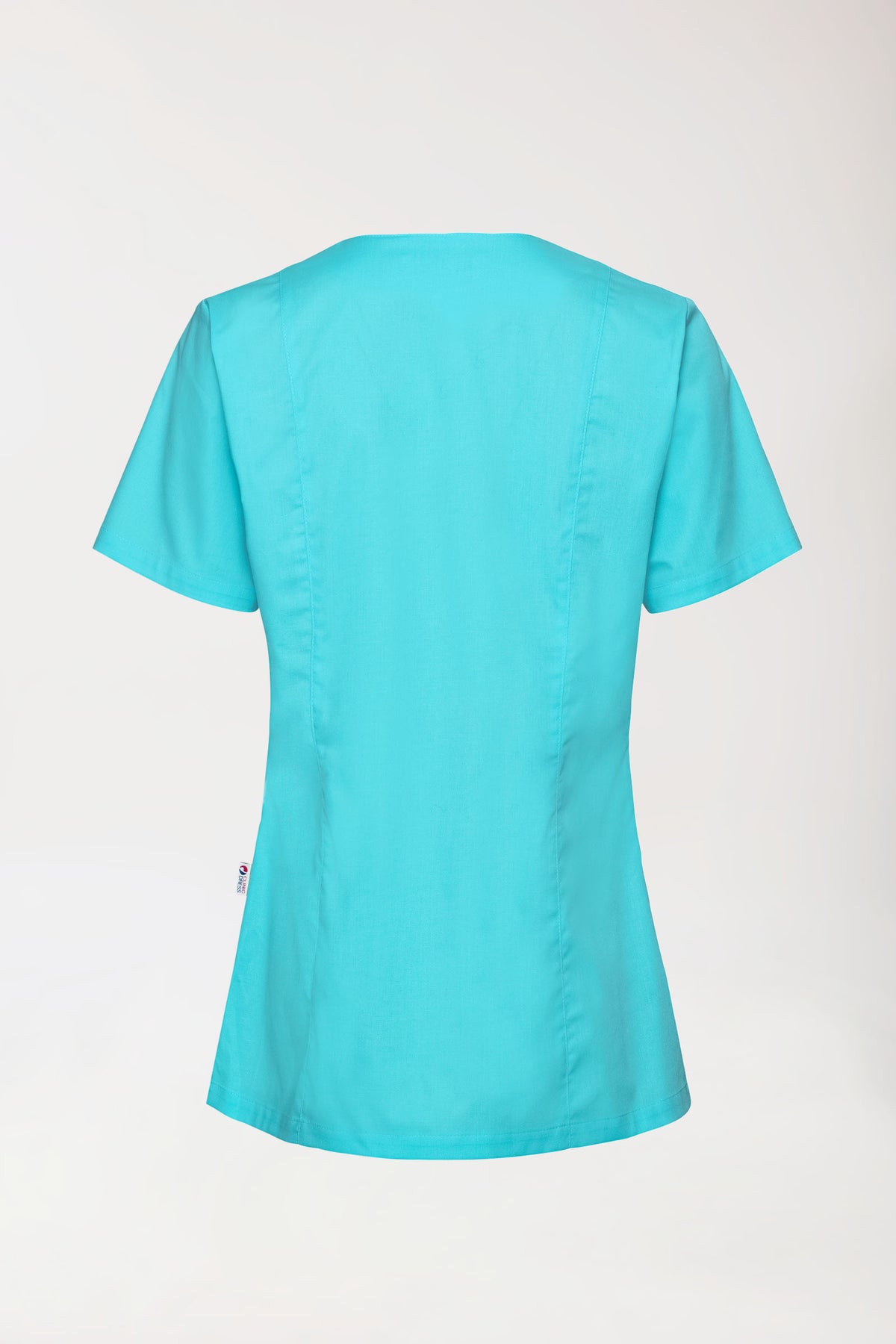 Stretch tuniek dames - met knoopluiting blue curaçao
