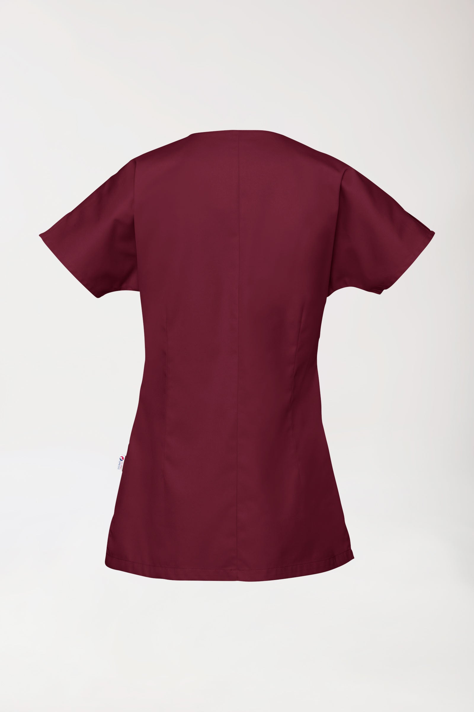 Beauty tuniek dames - asymmetrische knoopsluiting bordeaux