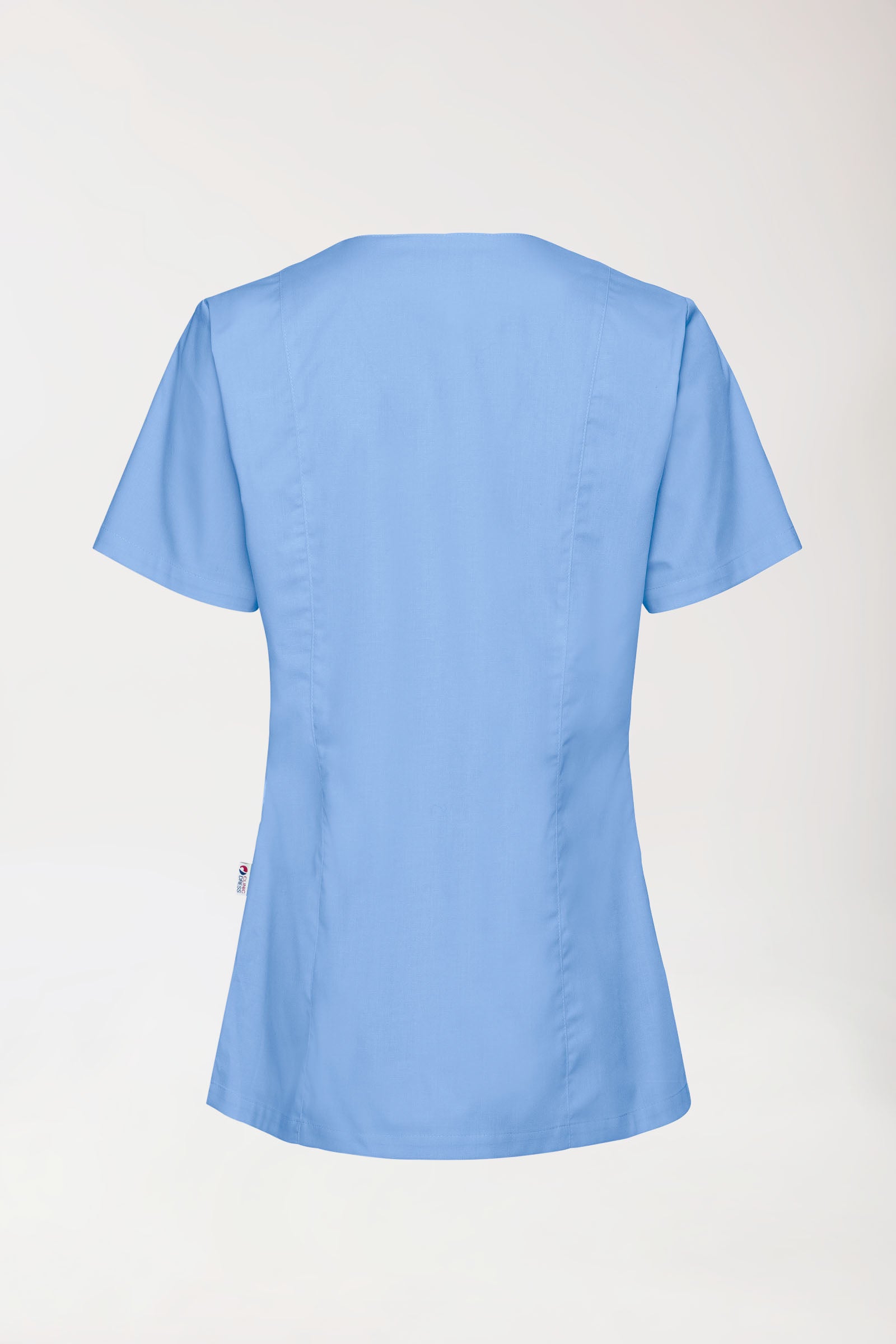 Stretch tuniek dames - met knoopluiting hemelsblauw
