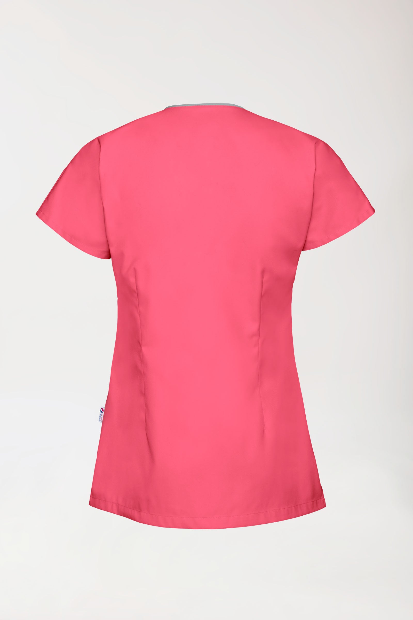 Beauty tuniek dames - asymmetrische knoopsluiting lipstick/grijs