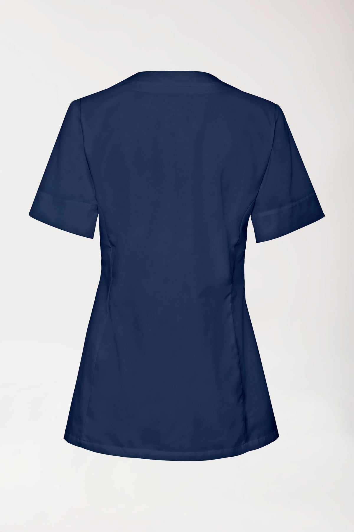 Beauty tuniek dames - bedekte knoopsluiting navy, Achterzijde view