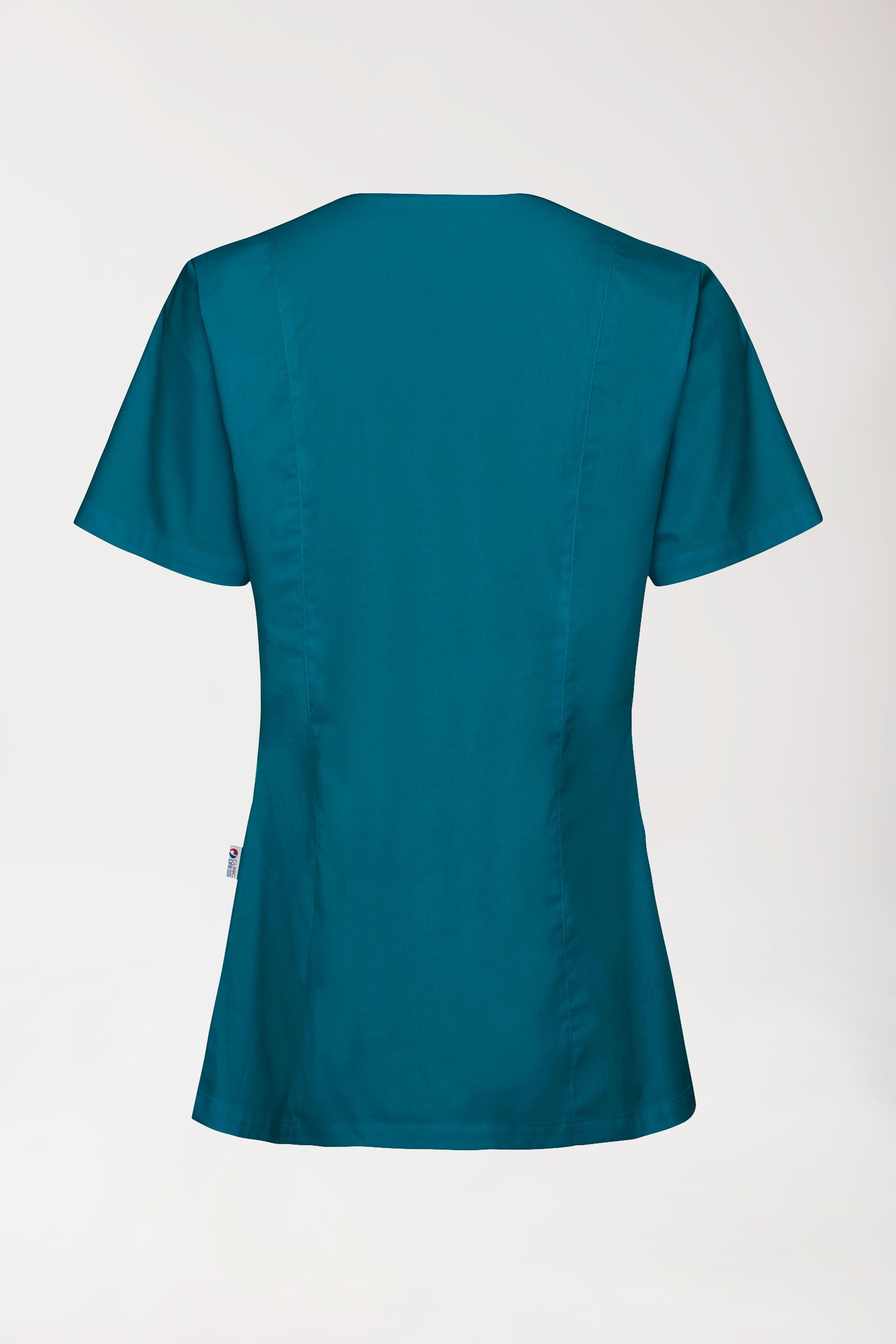 Stretch tuniek dames - met knoopluiting petrol