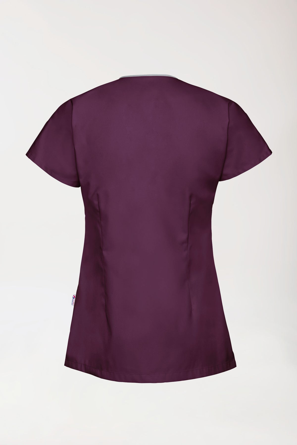 Beauty tuniek dames - asymmetrische knoopsluiting pruimen/grijs