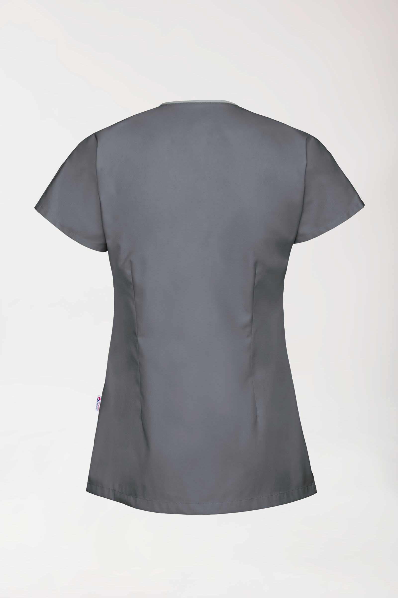 Beauty tuniek dames - asymmetrische knoopsluiting steengrijs/grijs, Achterzijde view
