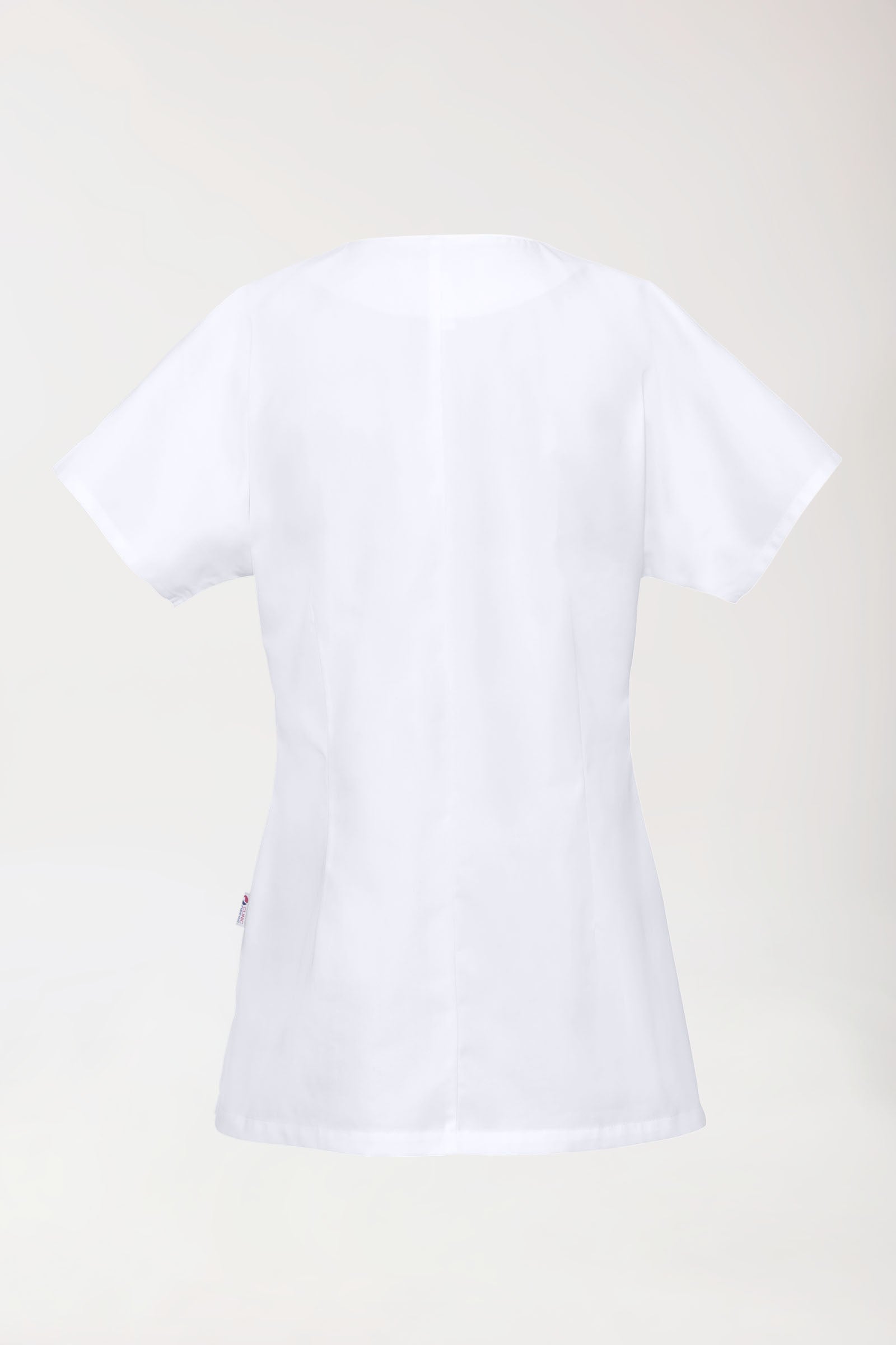 Beauty tuniek dames - asymmetrische knoopsluiting wit