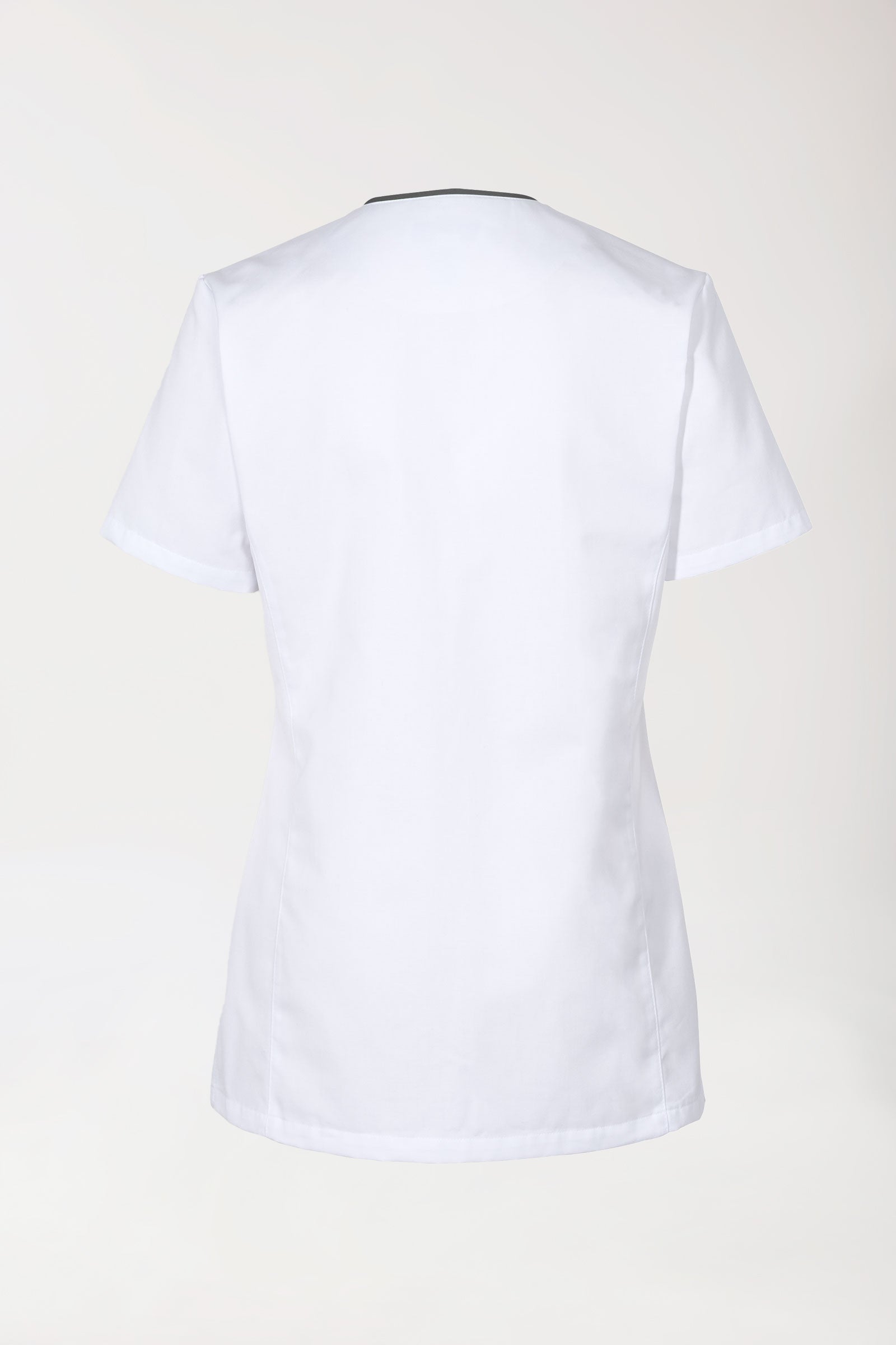 Beauty tuniek dames - met knoopsluiting wit/antraciet