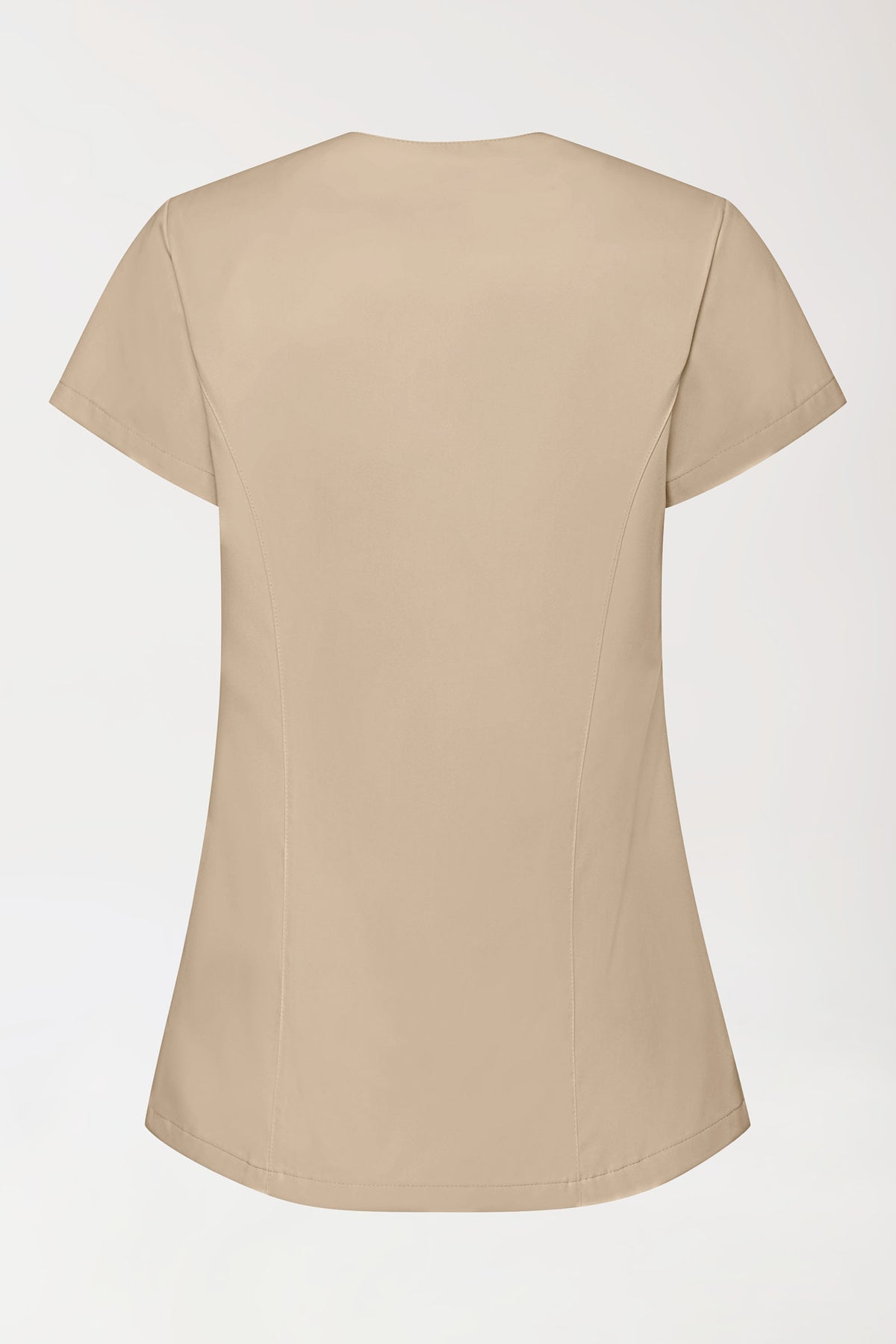 GREEN Stretch tuniek dames - asymetrische knoopsluiting zand