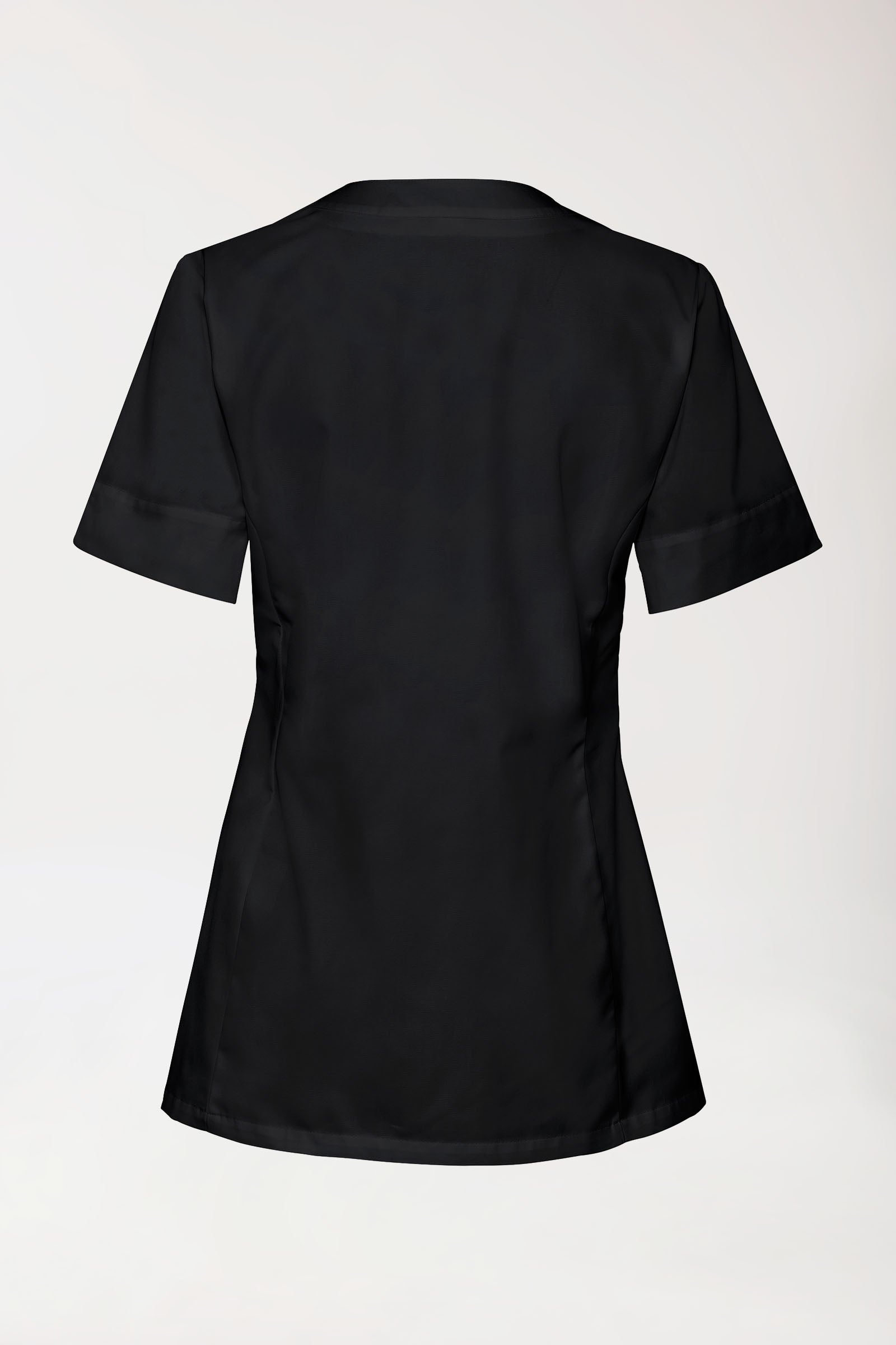 Beauty tuniek dames - bedekte knoopsluiting zwart