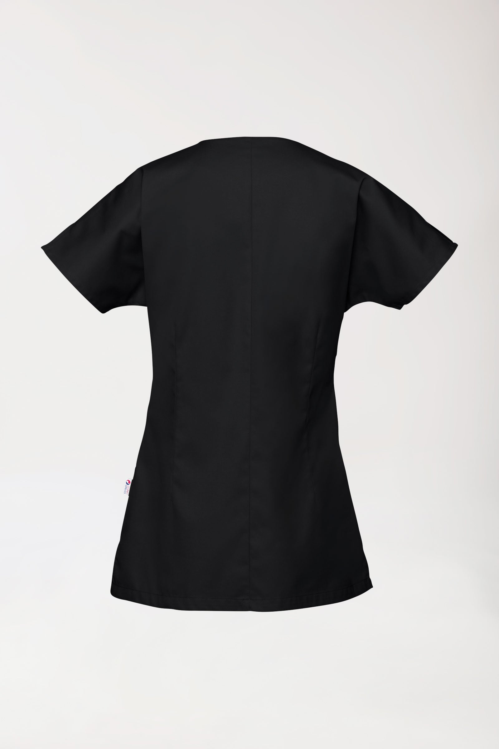 Beauty tuniek dames - asymmetrische knoopsluiting zwart