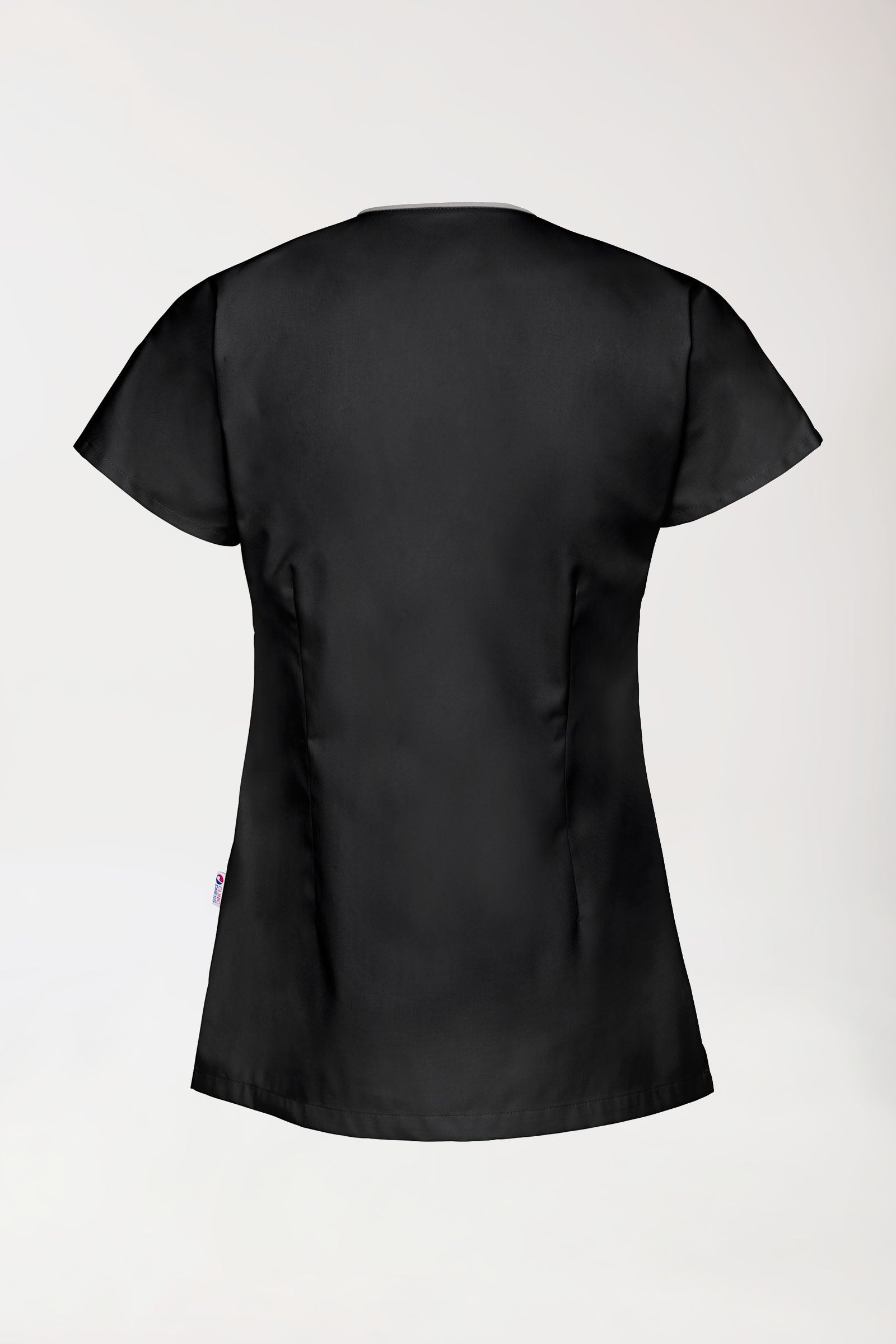 Beauty tuniek dames - asymmetrische knoopsluiting zwart/grijs