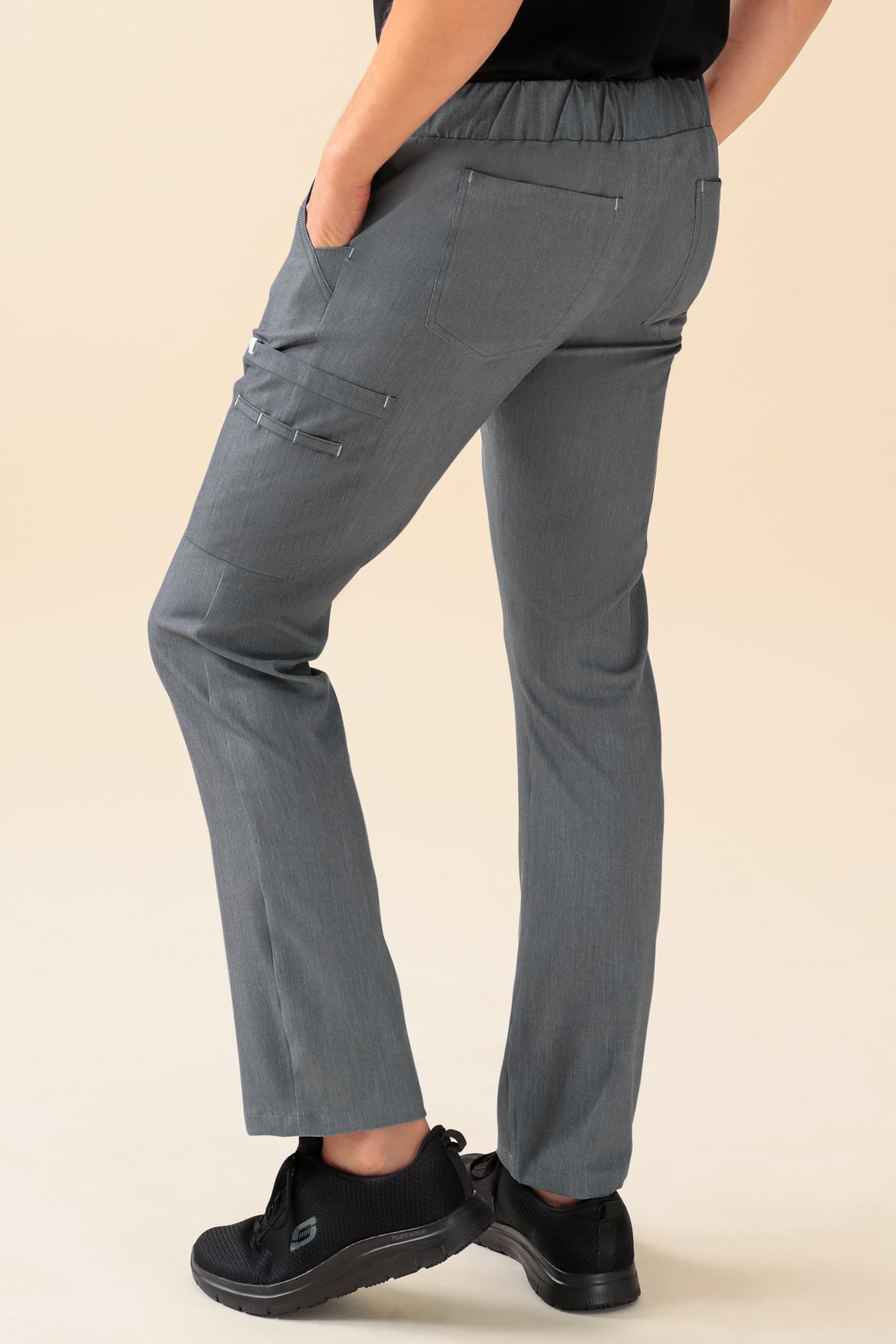 KAERE broek heren - met beenzak grijs melange