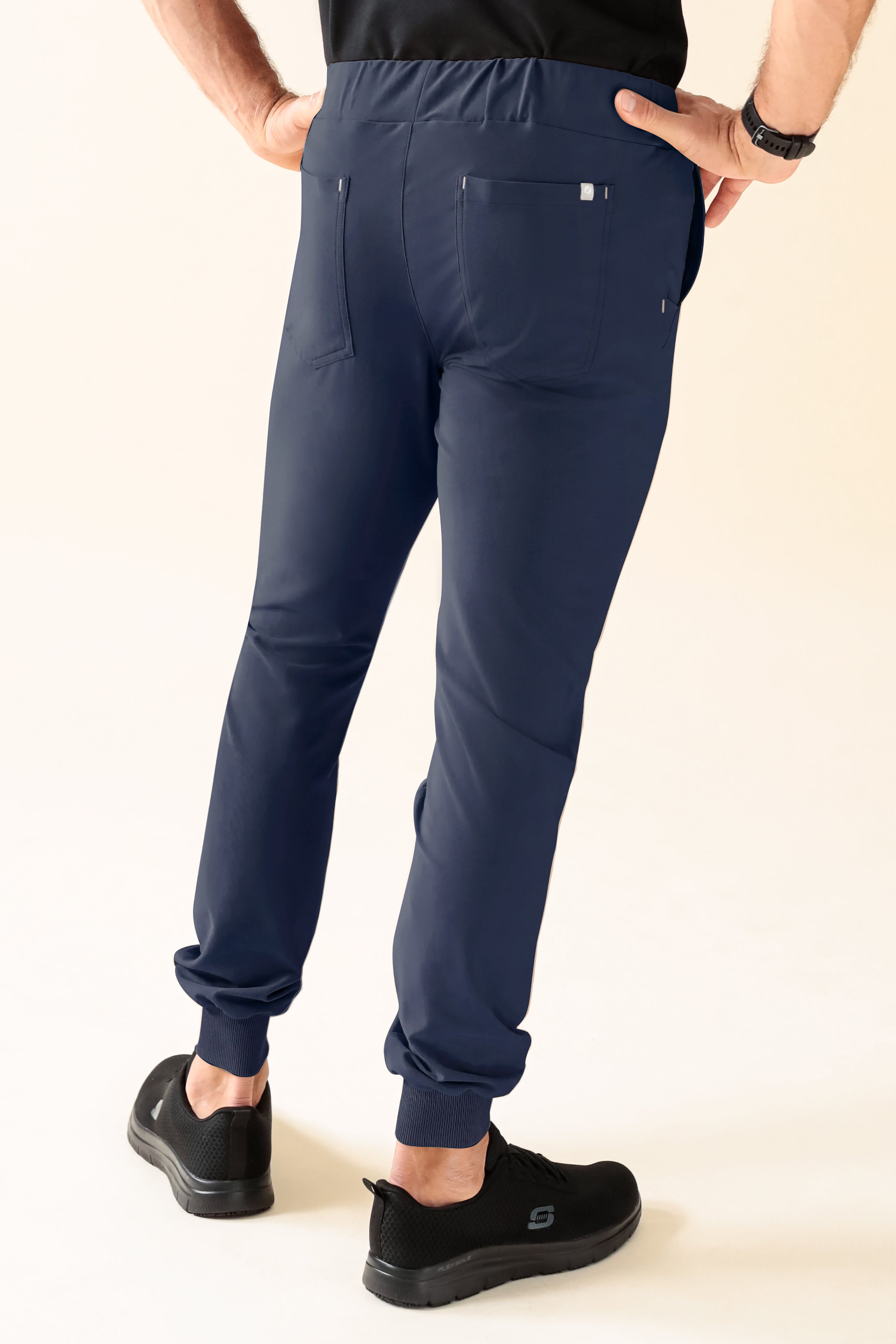 KAERE broek heren - zoom met elastische boord zonder beenzak navy