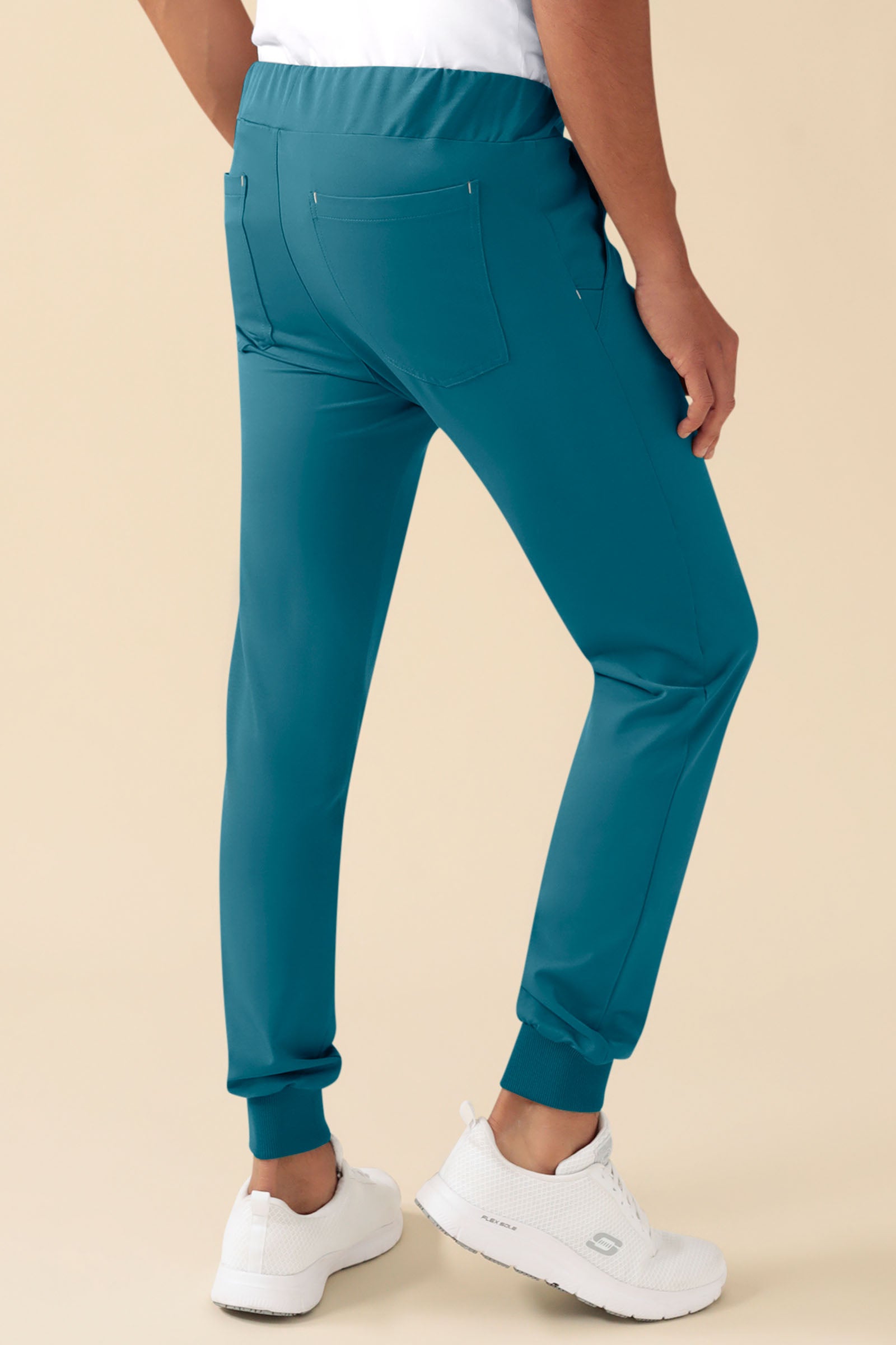 KAERE broek heren - zoom met elastische boord zonder beenzak petrol