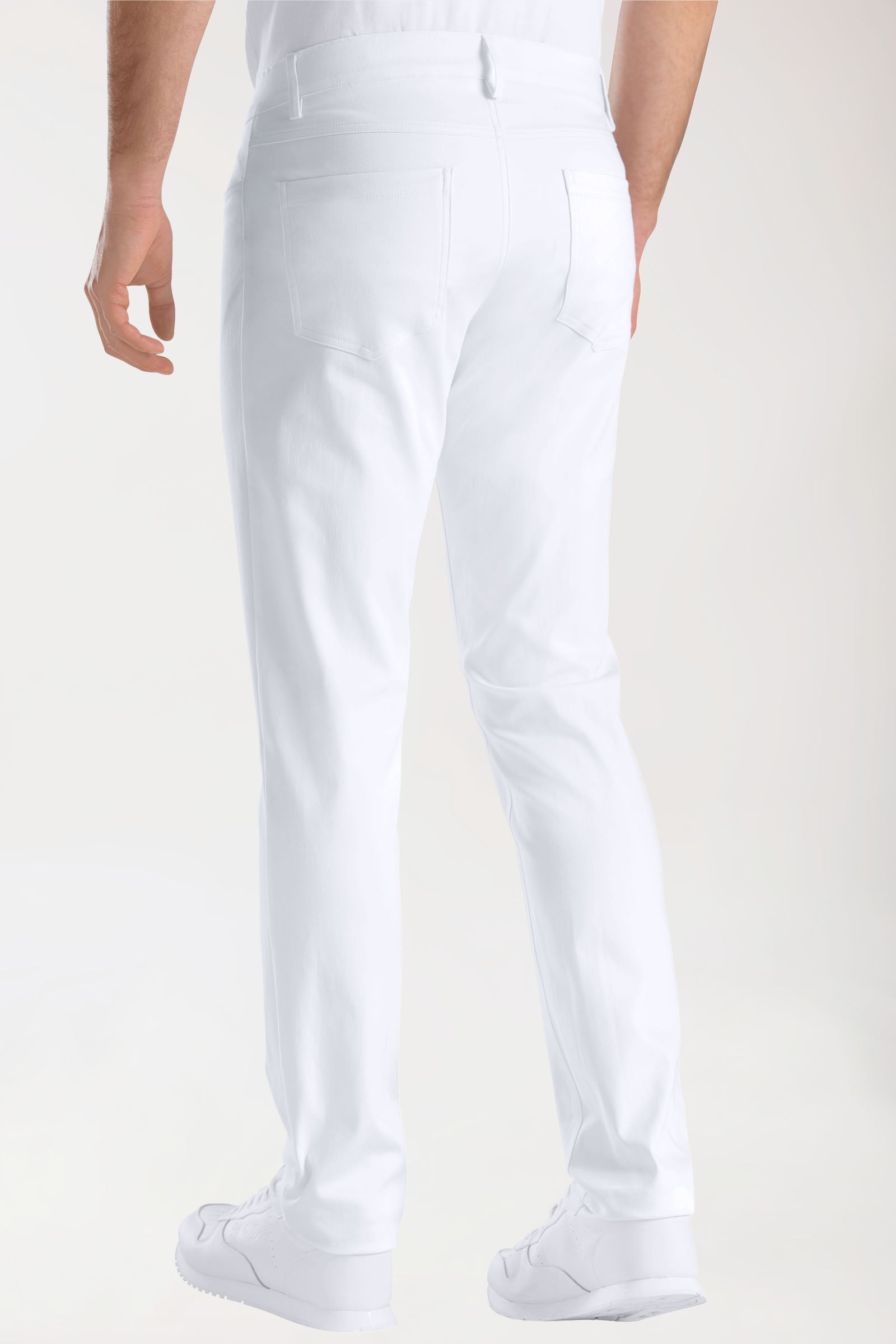 COMFY FLEX 5-pocket broek heren - slanke pijp wit