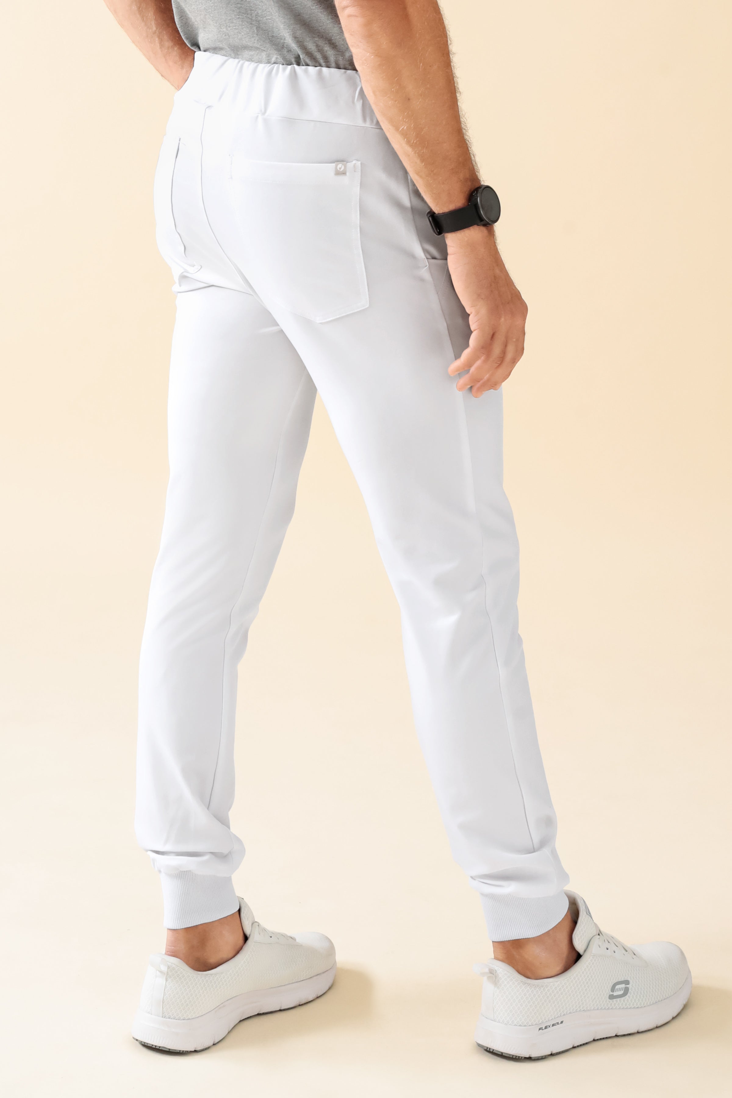 KAERE broek heren - zoom met elastische boord zonder beenzak wit