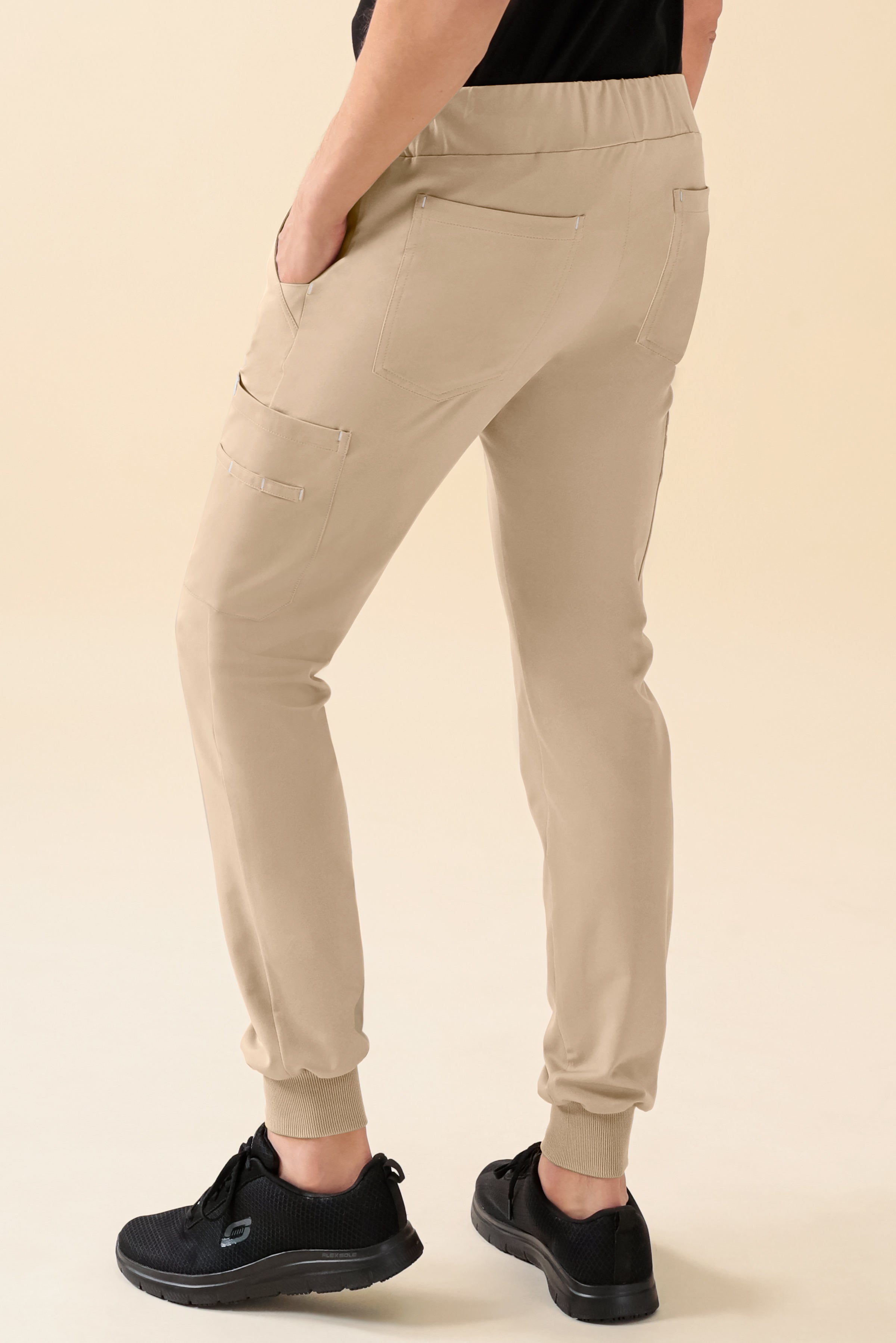 KAERE broek heren - zoom met elastische boord en beenzak zand