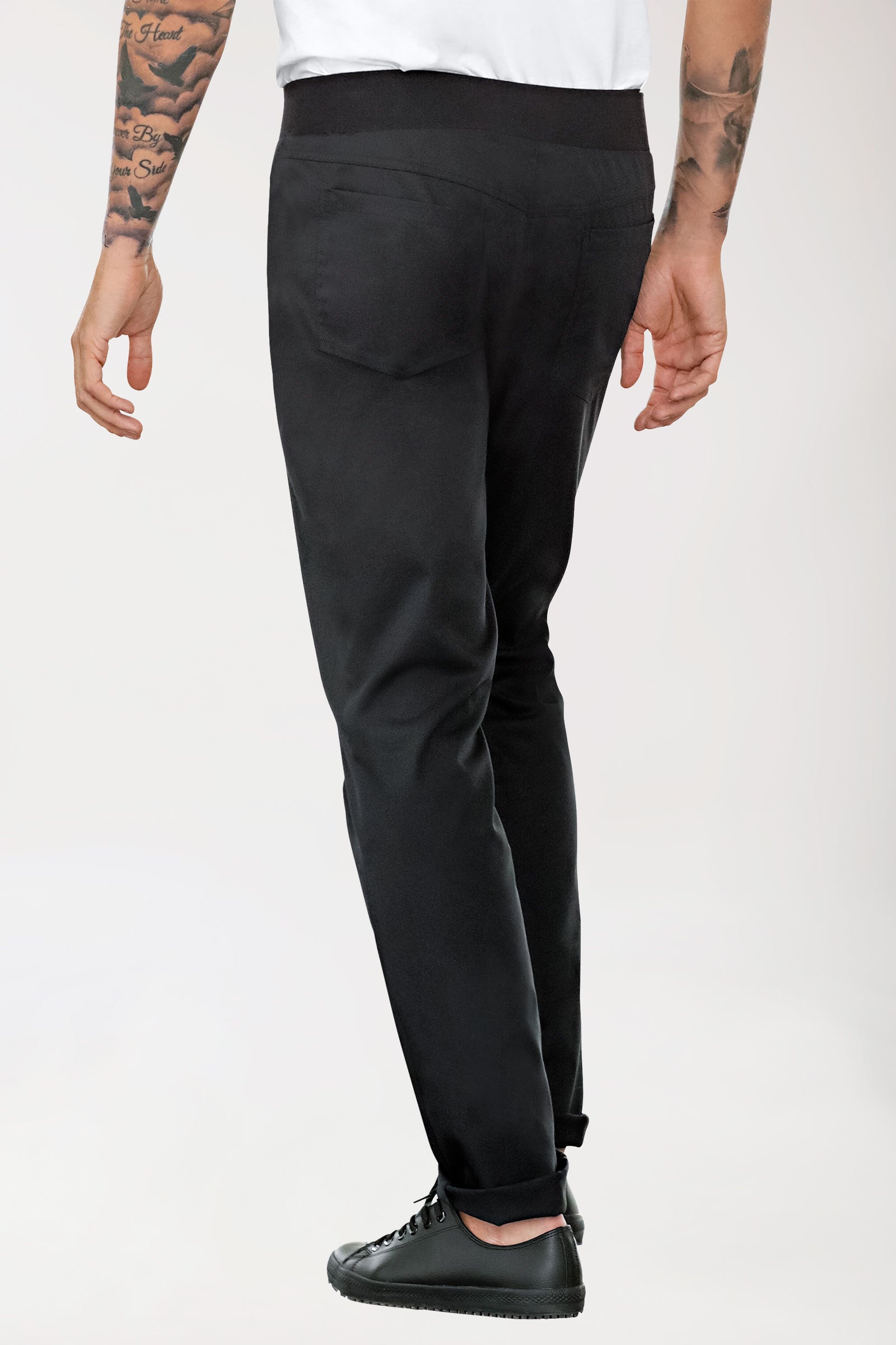 Herenbroek met gebreide tailleband zwart
