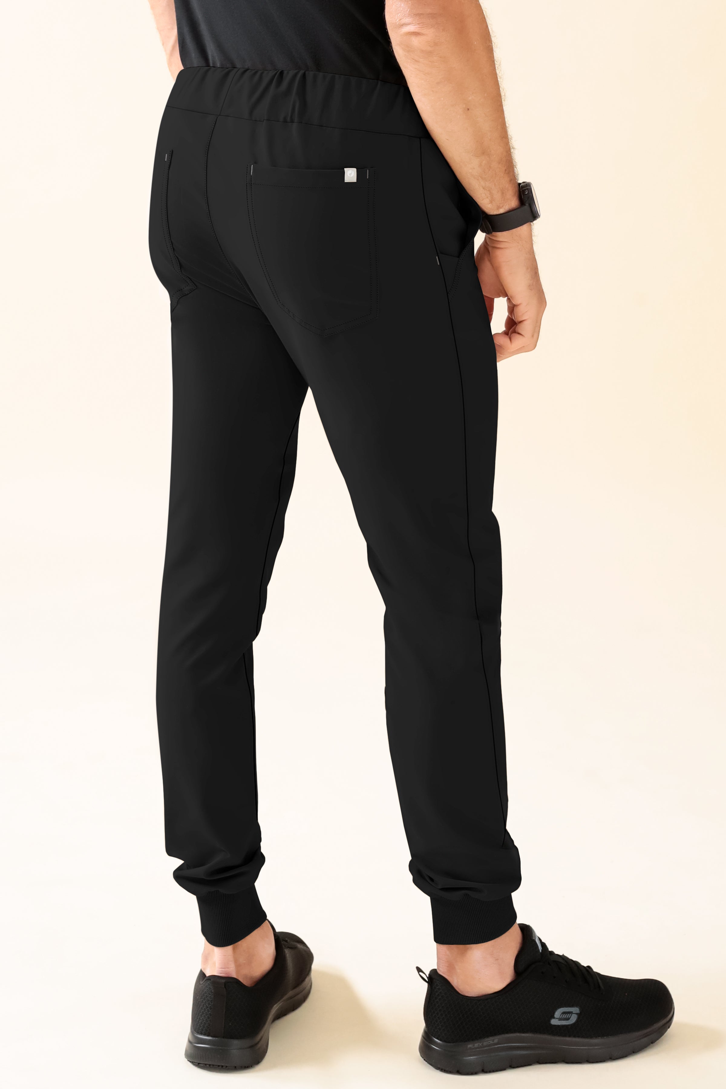 KAERE broek heren - zoom met elastische boord zonder beenzak zwart