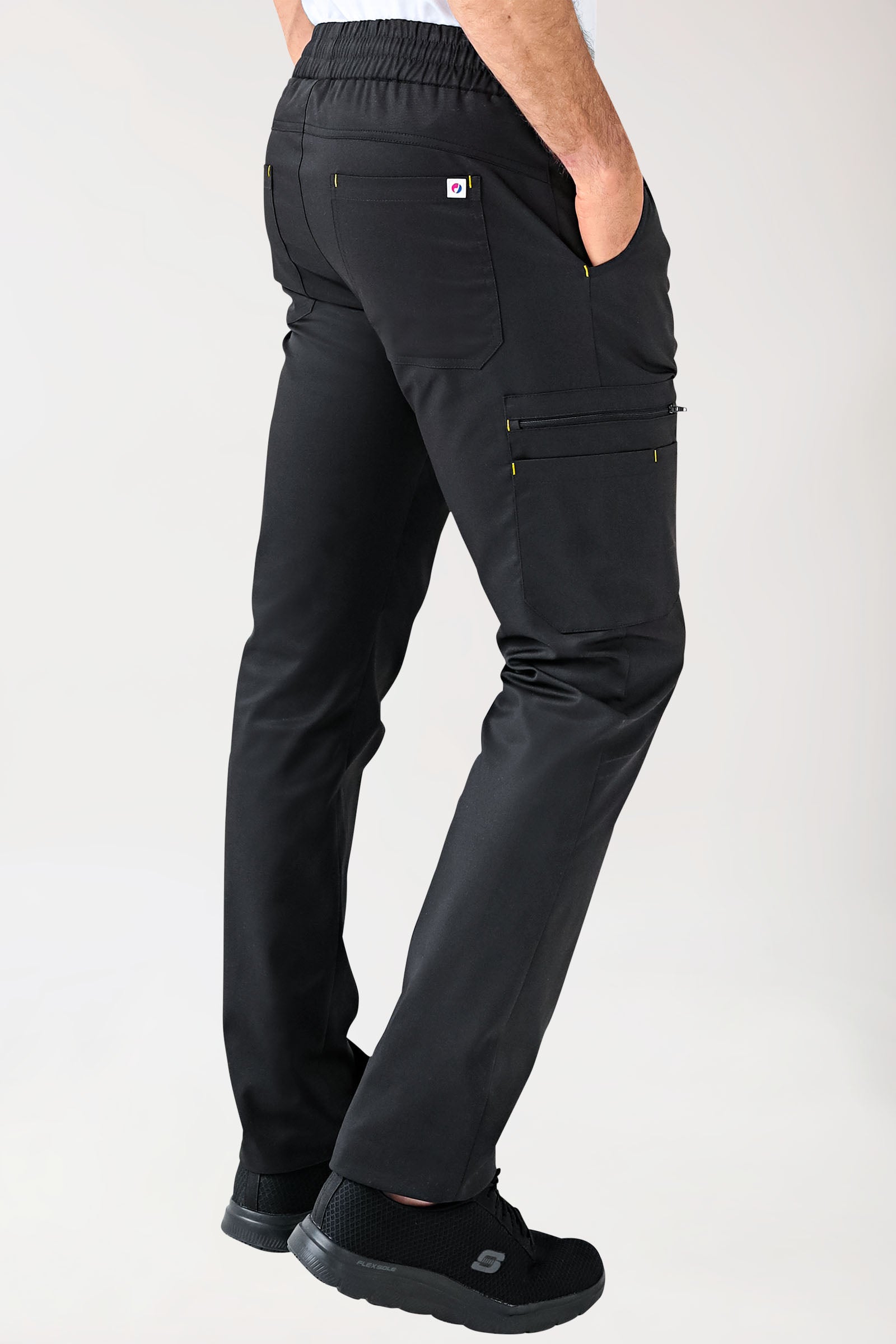 CLINIC STRETCH broek heren - zwart/geel