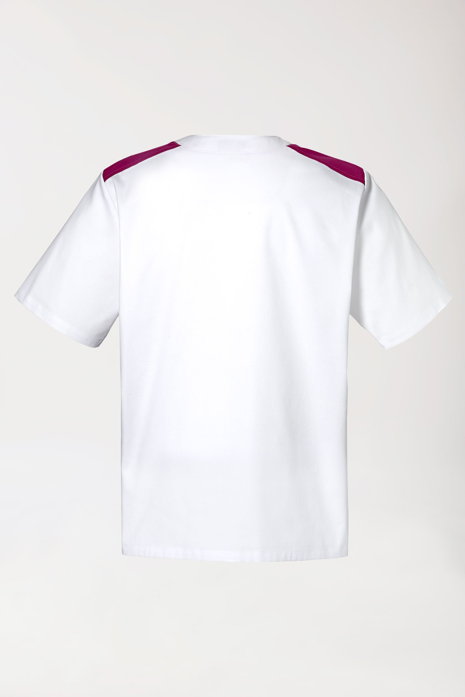 CLINIC STRETCH oversteektuniek heren wit/berry