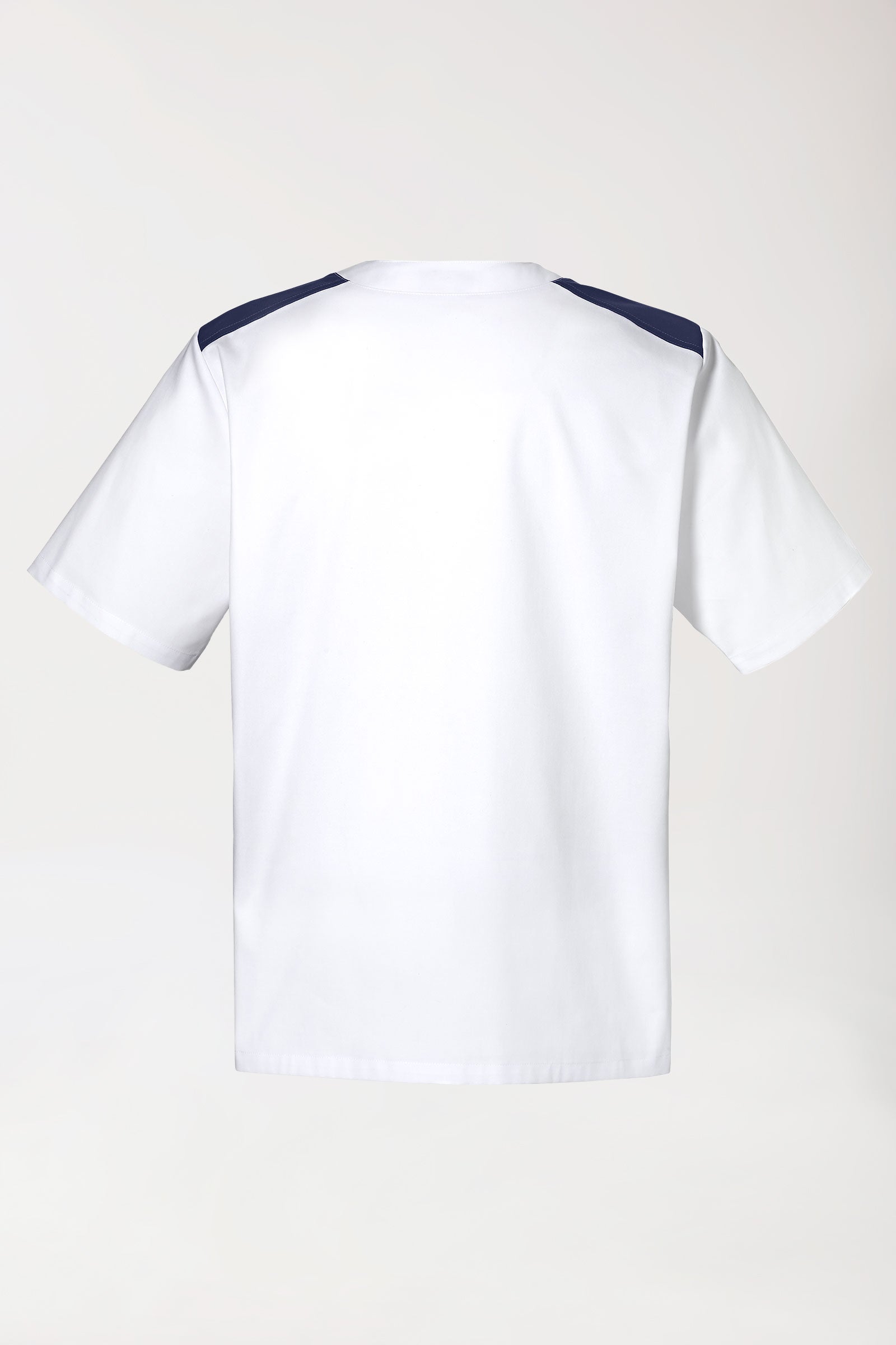 CLINIC STRETCH oversteektuniek heren wit/navy, Achterzijde view