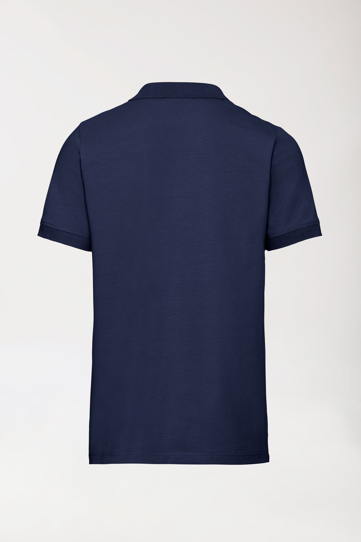 Stretch shirt heren - polokraag-knoopsluiting navy, Achterzijde view
