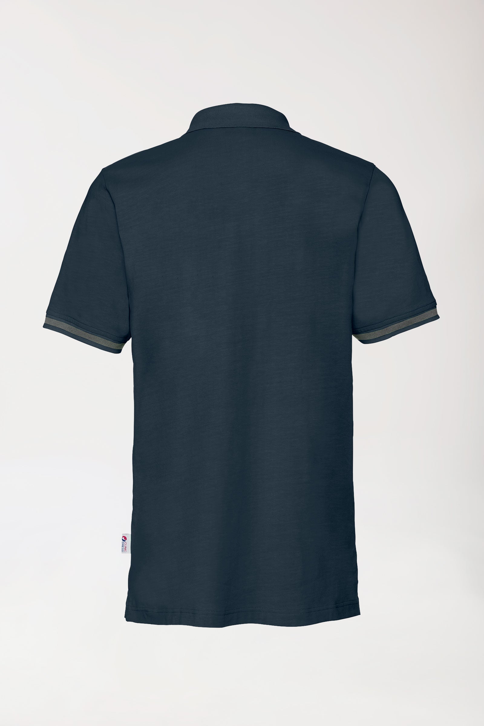 Stretch shirt heren - polokraag navy/donkergrijs melange