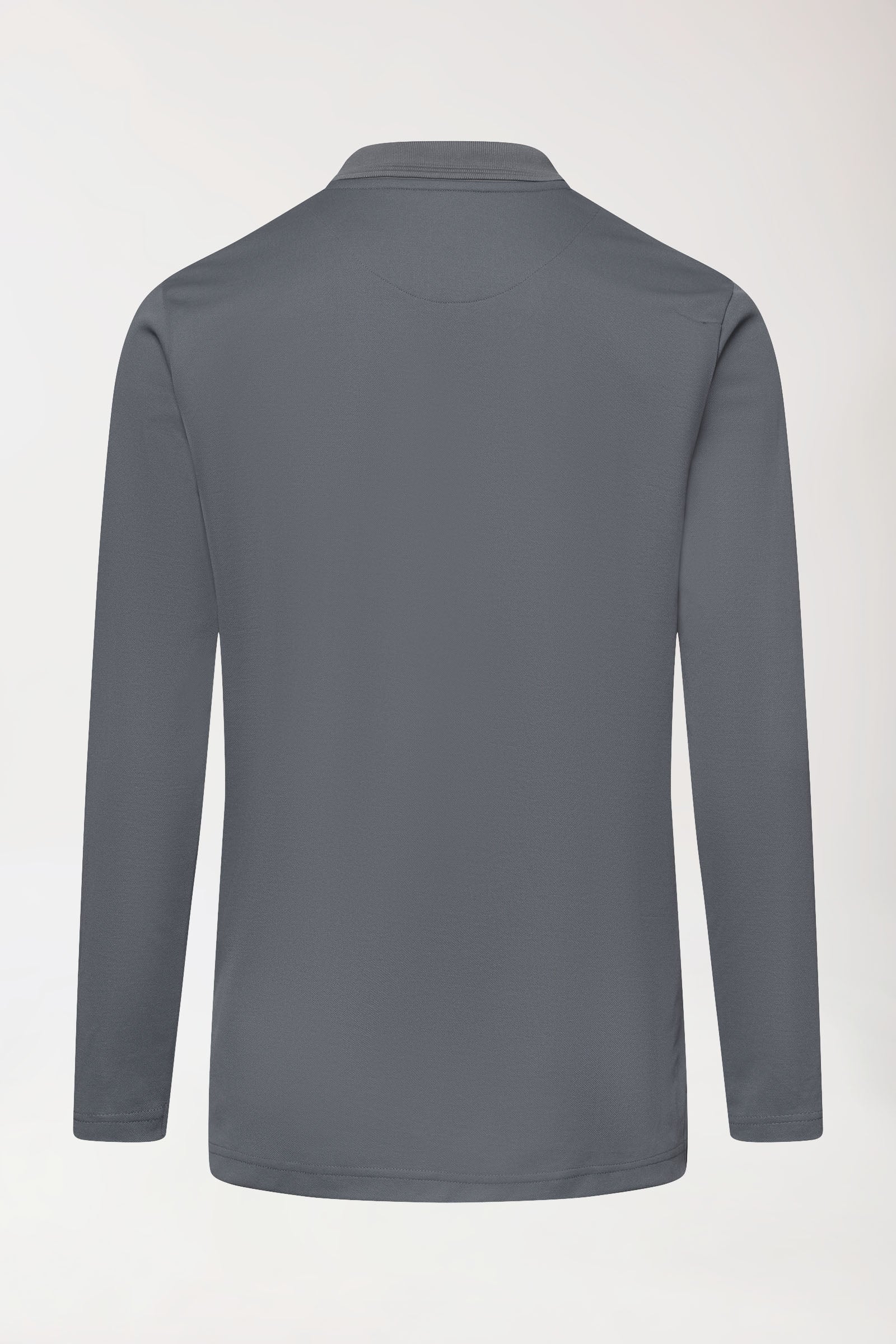 COMFY FLEX stretch longsleeve heren - polokraag steengrijs